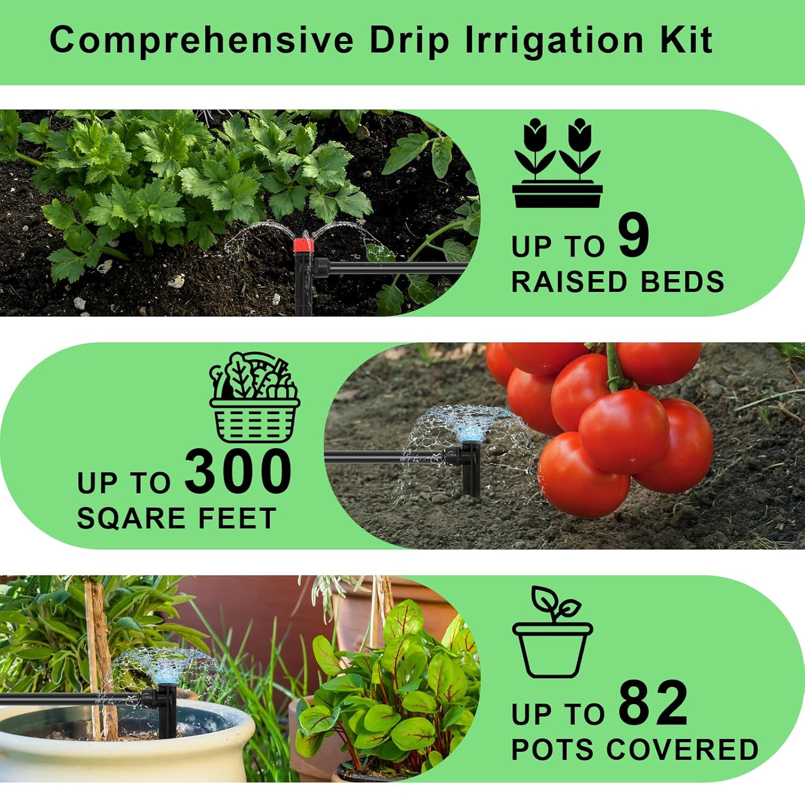 250FT Drip Irrigation Kit – 2026 New Quick-Connect Micro Irrigation System with