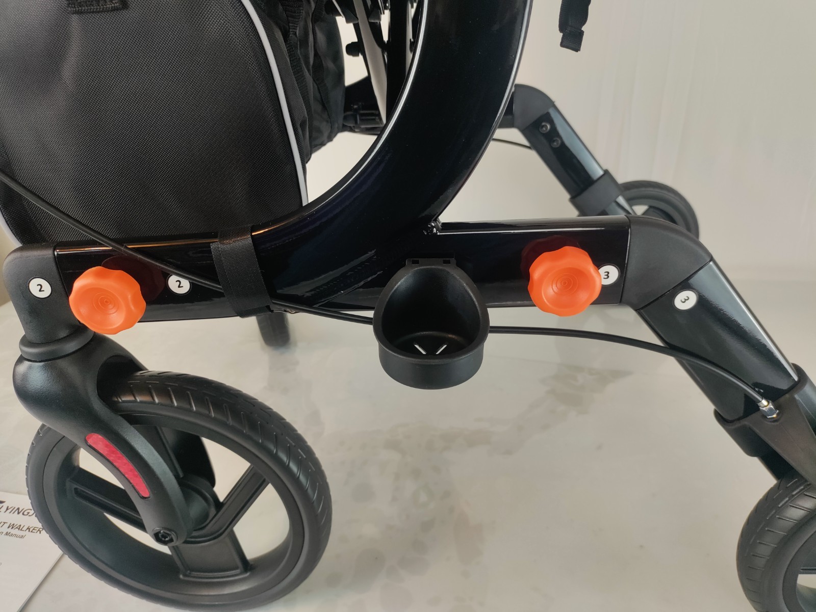 FlyingJoy Upright Rollator Walker w/ Seat All Terrain 300 lb Black