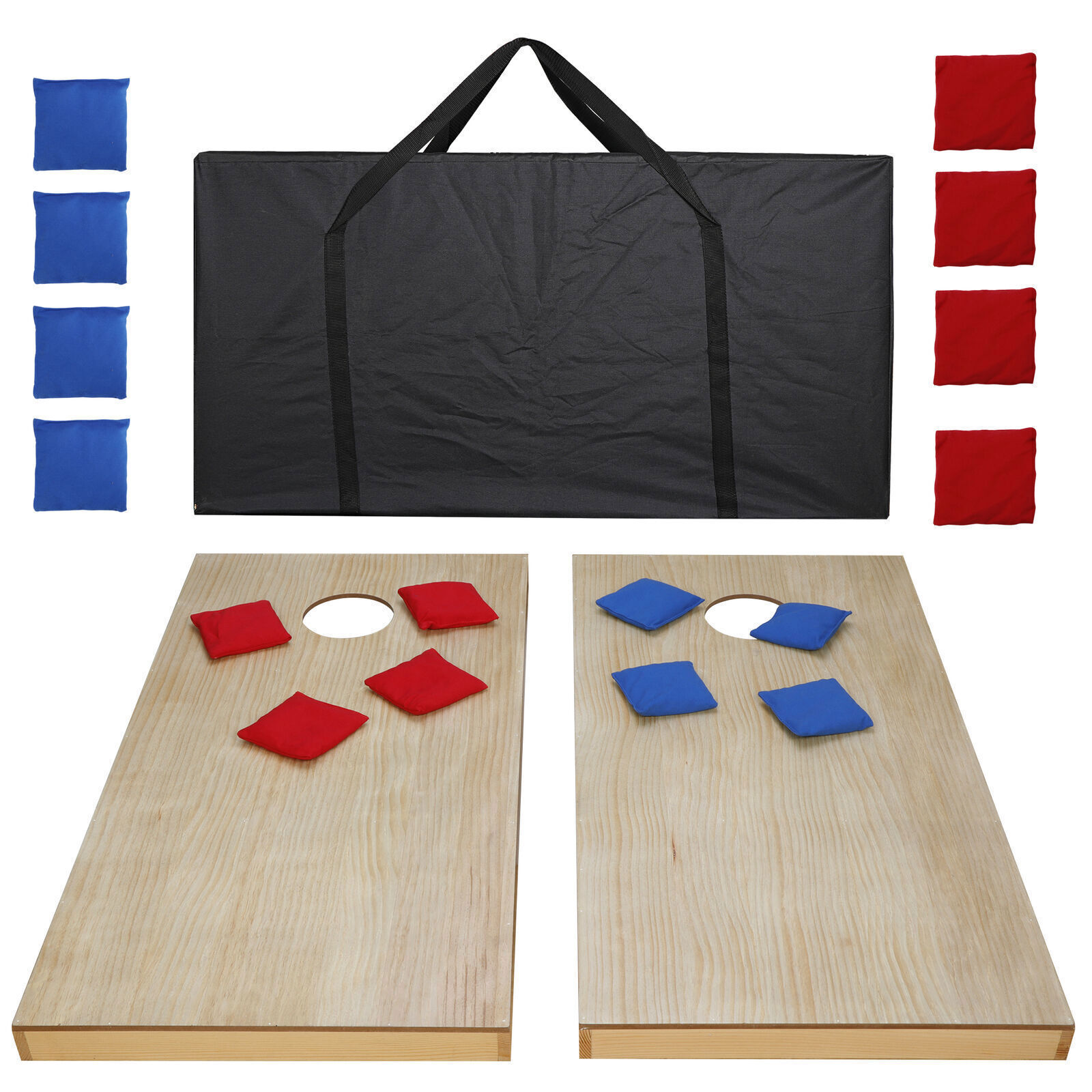 4x2' Foldable Cornhole Bag Toss Game Set 2 Boards & 8 Beanbags Backyard Games
