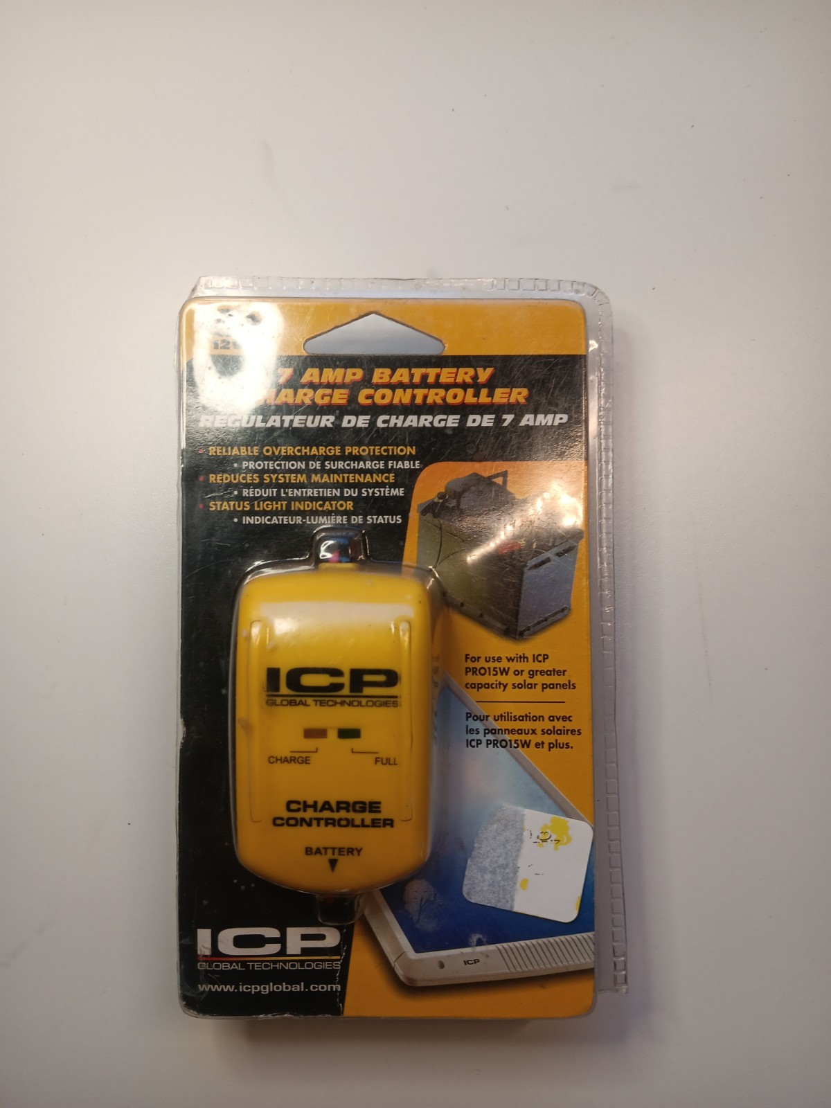 ICP Global Technologies 7 Amp Battery Charge Controller Model 10014 Solar Panel