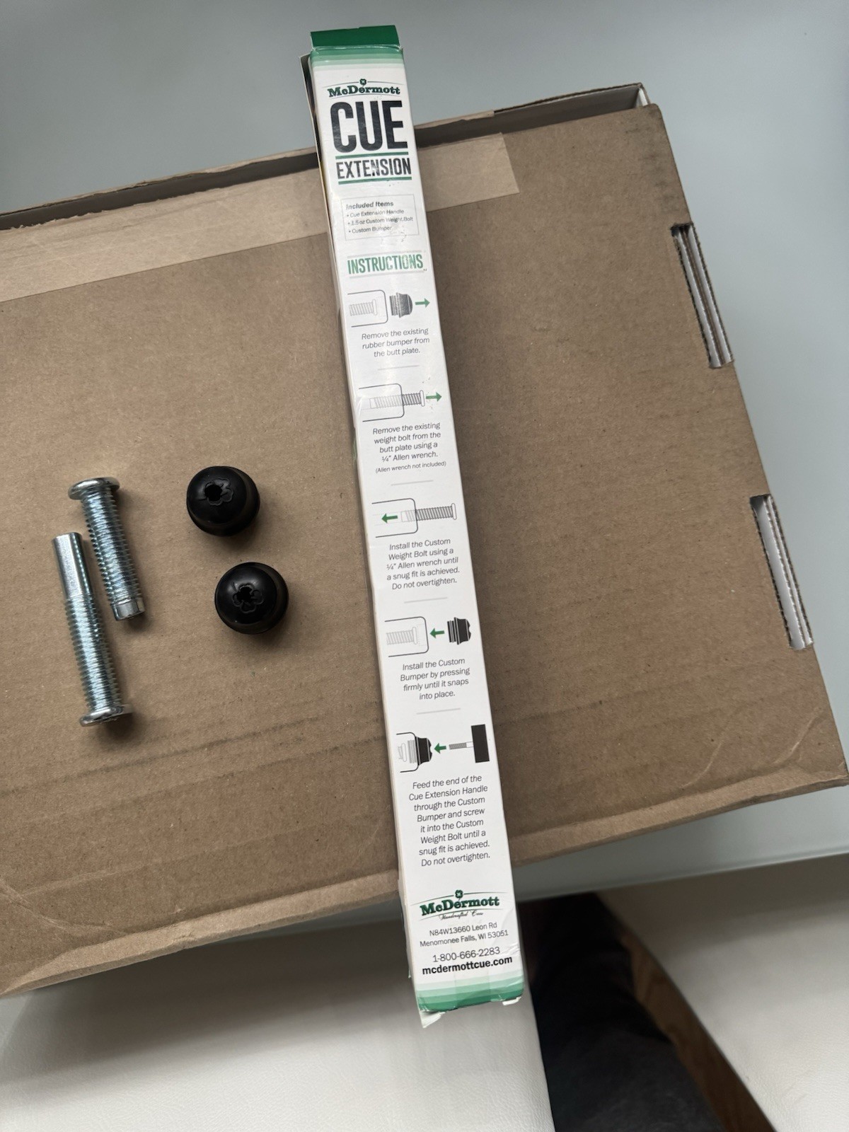 McDermott 11" Billiard Pool Cue Extension - WITH EXTRA WEIGHTS!!