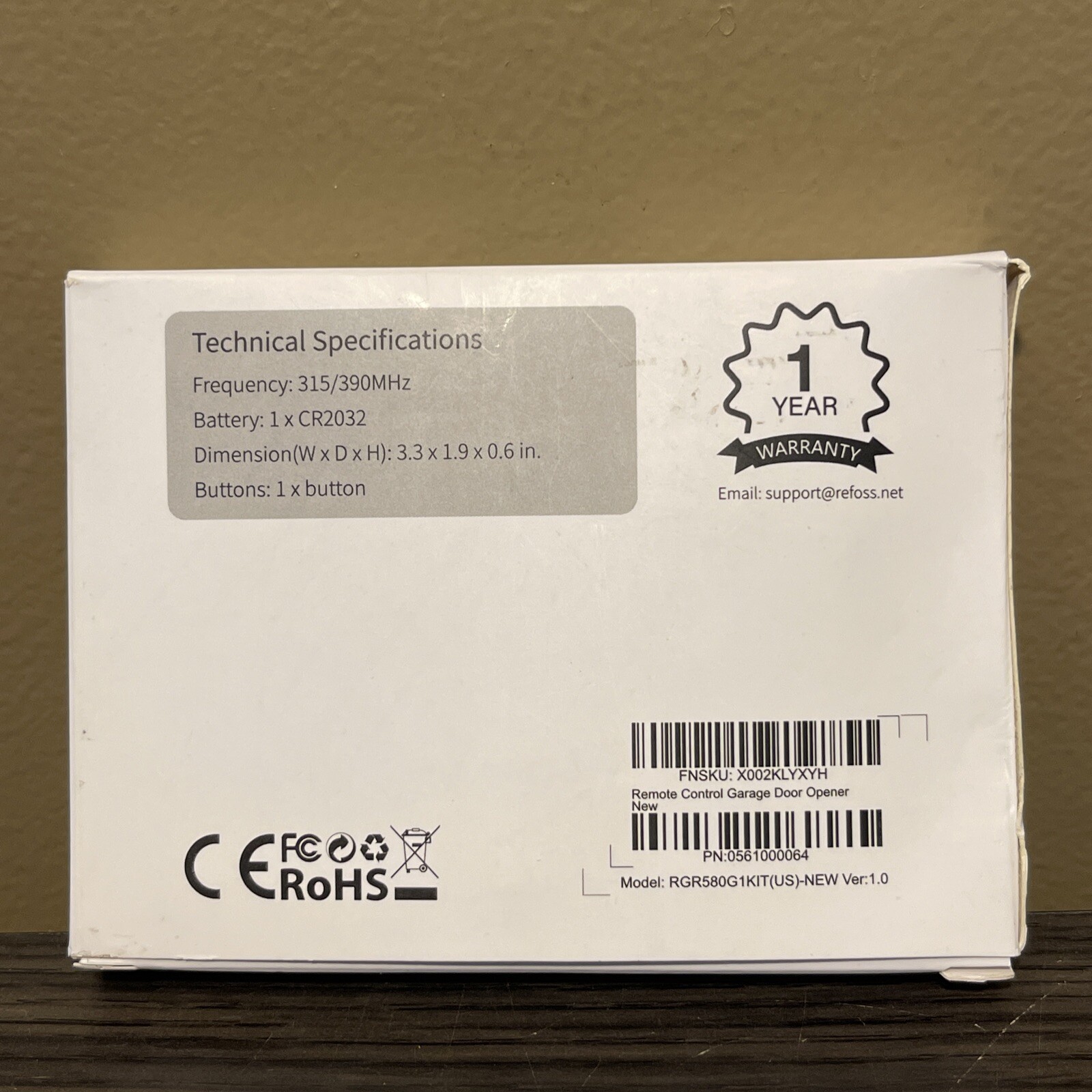 Refoss Remote Control Garage Door Openers: pack of 2 units Model RGR580G