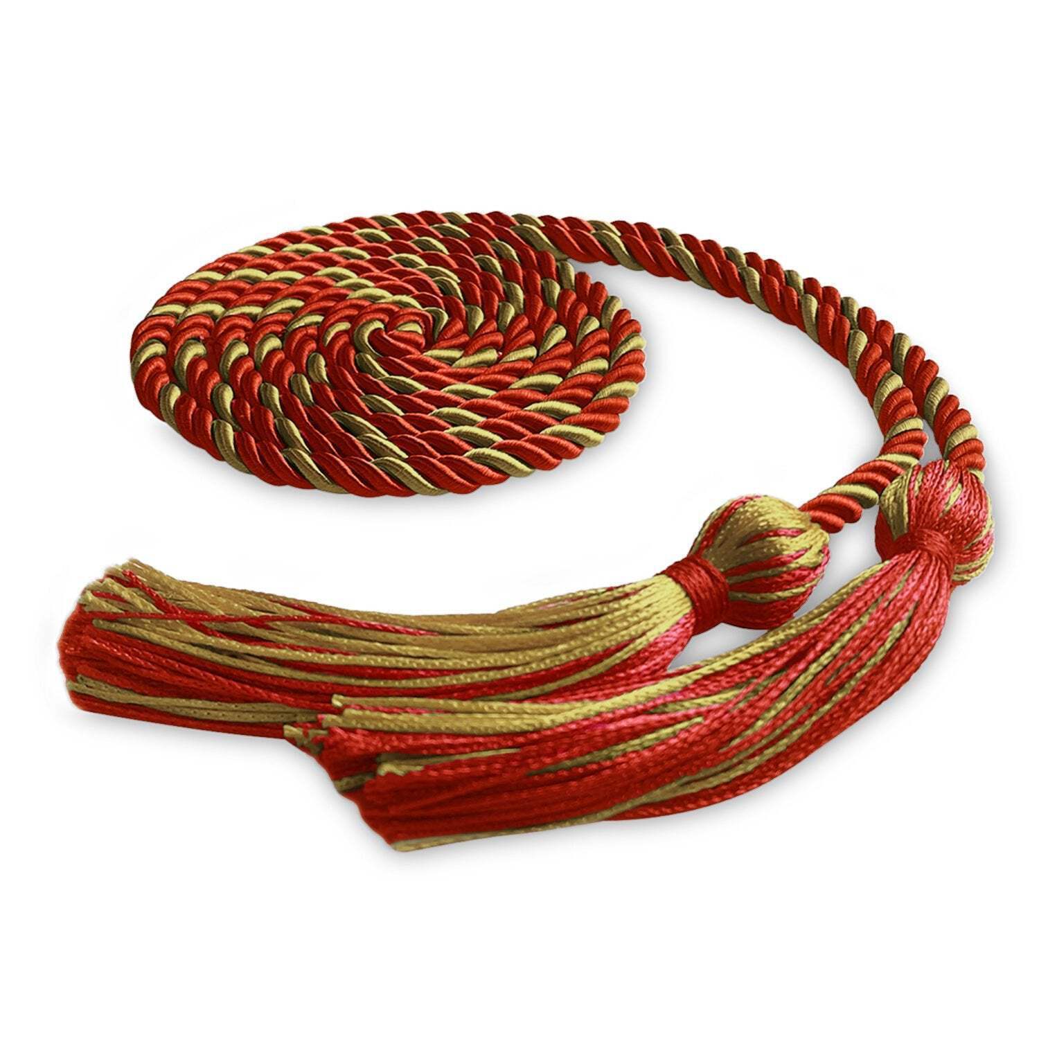 Endea Graduation Single Honor Cord Red/Antique Gold for High School & College