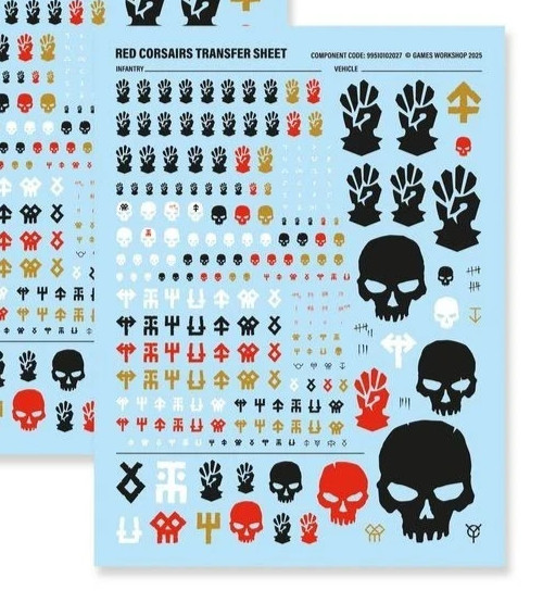 40k Red Corsairs 1 transfer sheet Chaos Space Marines Warhammer