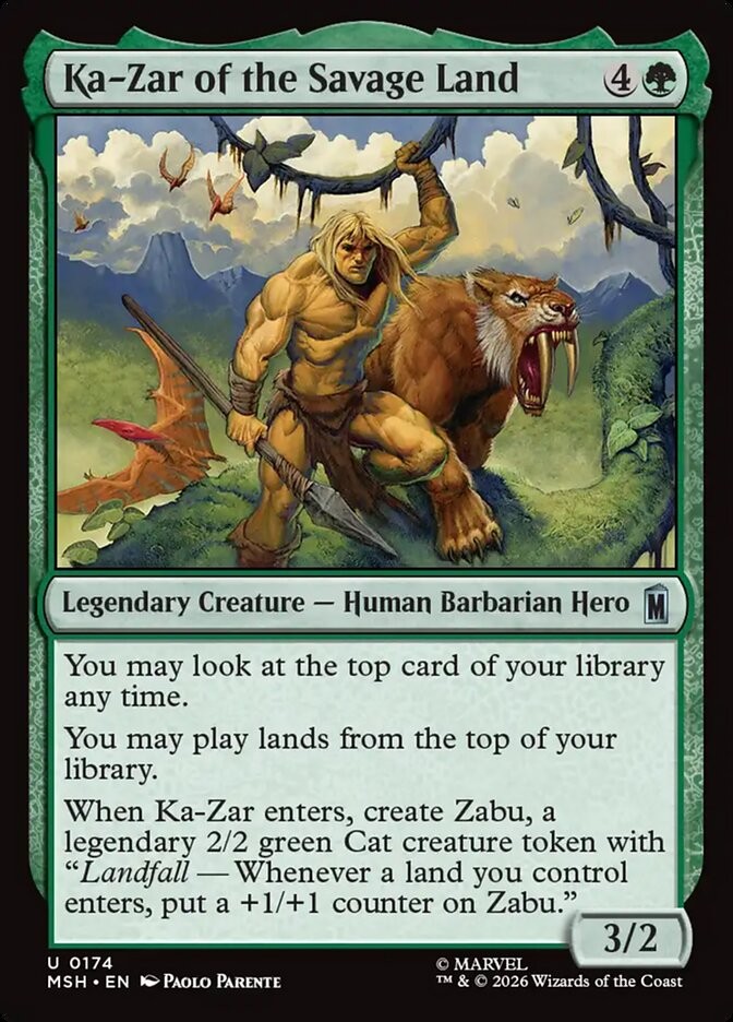 MTG Marvel Super Heroes U Ka-Zar of the Savage Land #0174 PLAYSET 4X X4