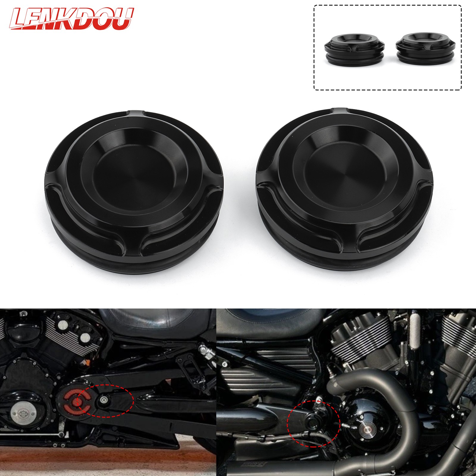 Pair Black Swingarm Pivot Cover For Harley V-Rod Street Rod VRSC Night Rod 06-17