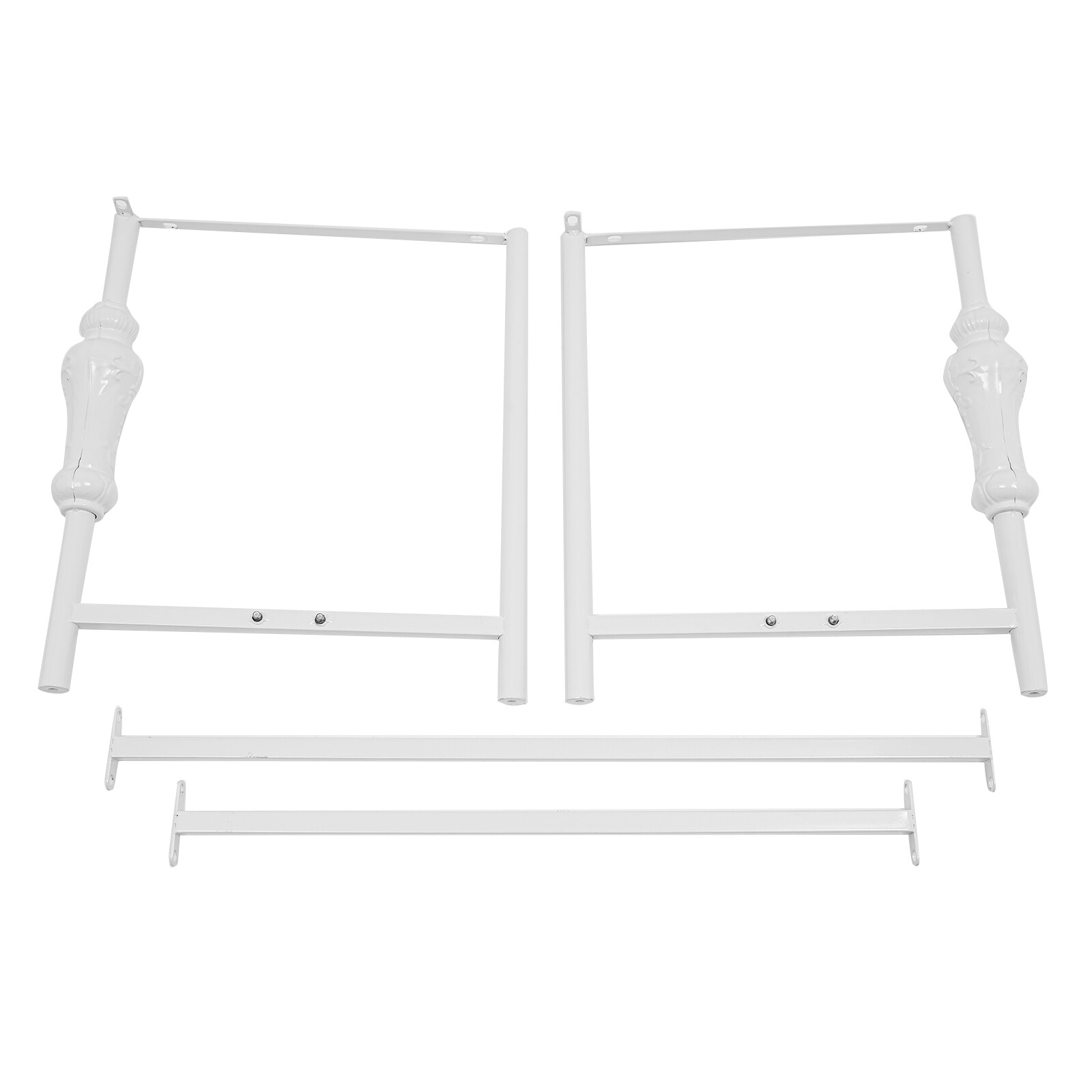 2PCS White Industrial Retail Display Tables Standing Clothing Shoes Display Rack