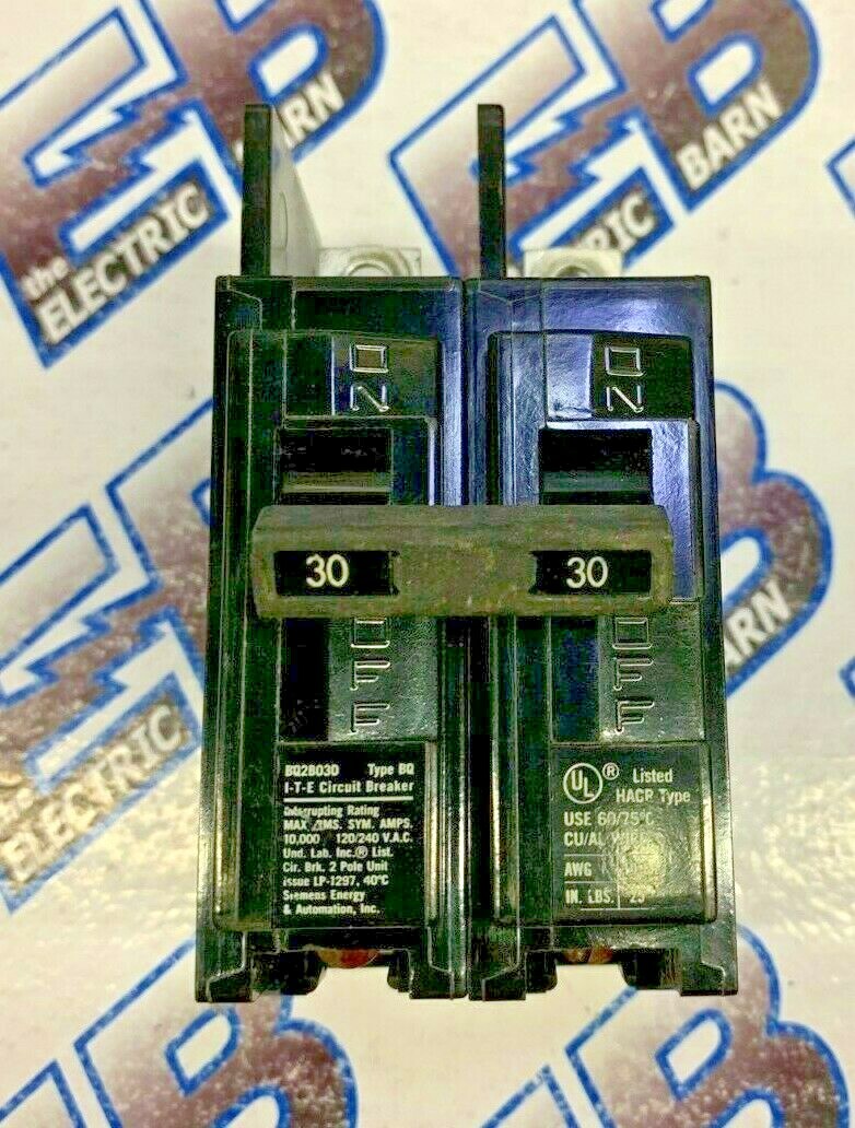 Siemens ITE BQ2B030 Circuit Breaker 30 Amp 240 Volt 2 Pole Bolt On 10K -WARRANTY