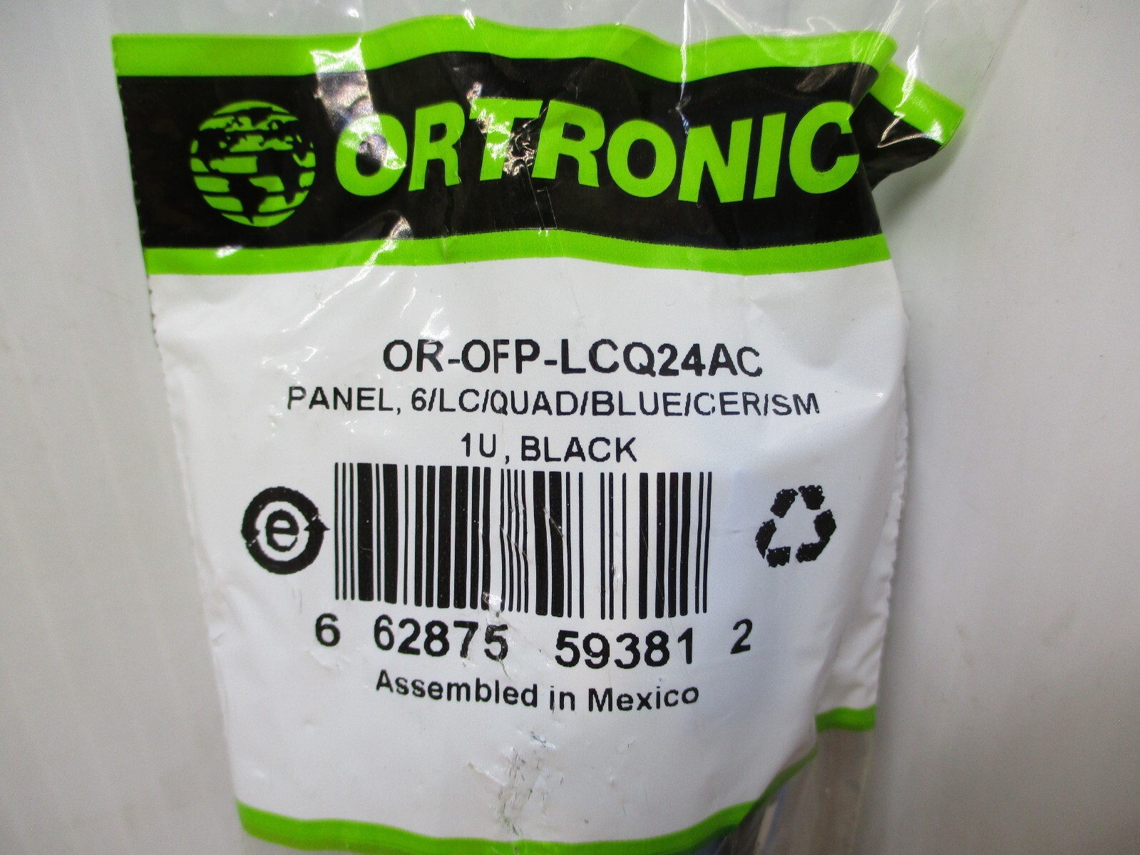 Ortronics 6 LC Duplex Singlemode Fiber Optic Adapter Panel OR-OFP-LCQ24AC