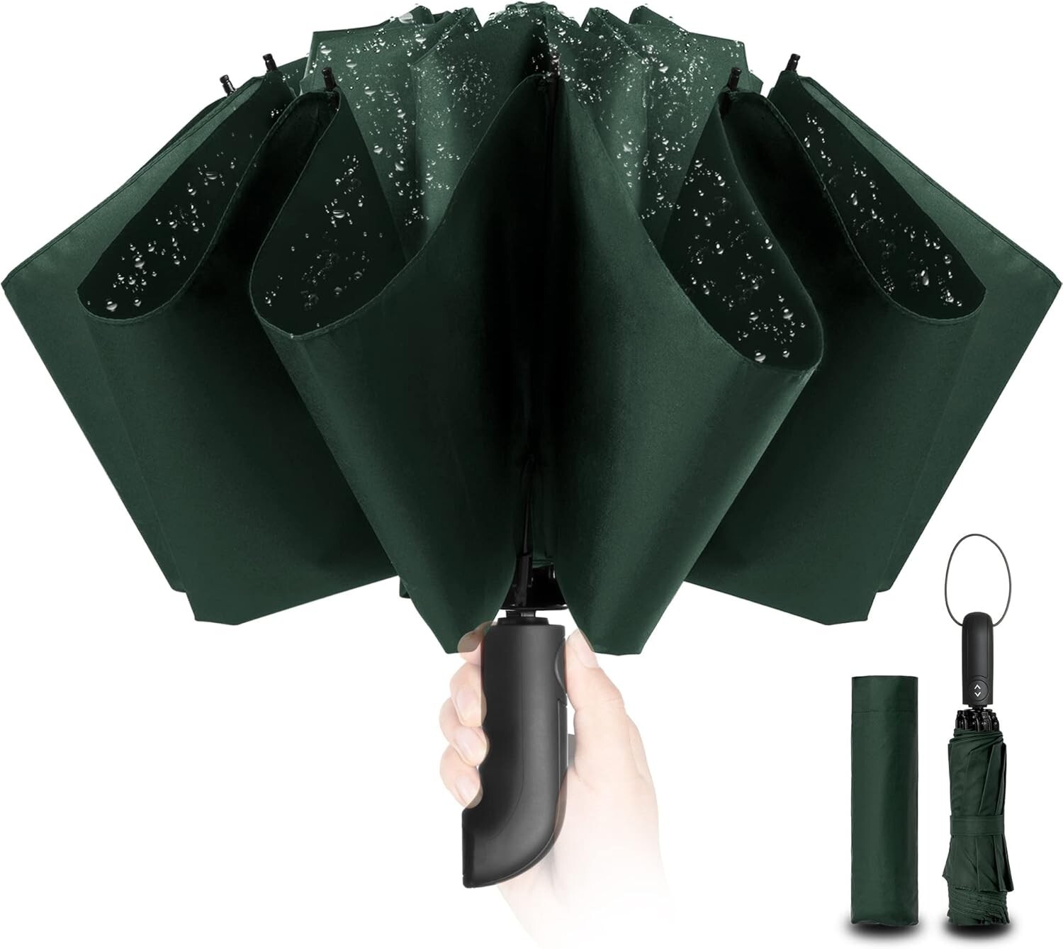 Umbrella Stormproof Folding Rain Windproof Compact with Automatic Men's C785