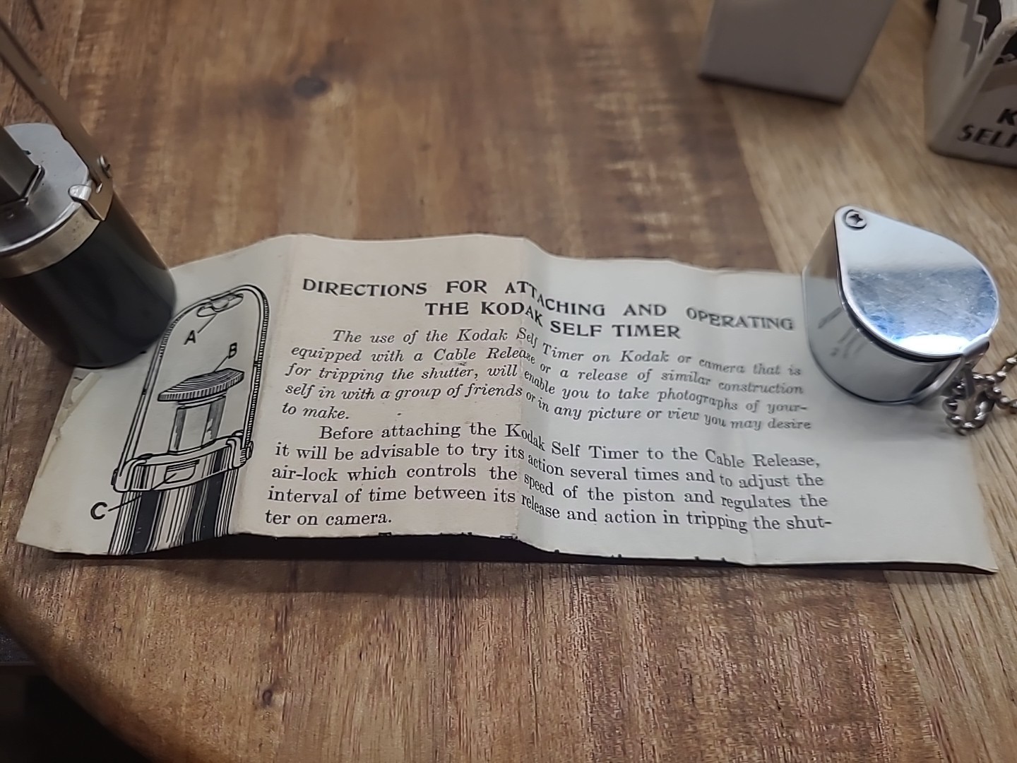 Early Vintage Kodak Self Timer in Original Box With Instructions.