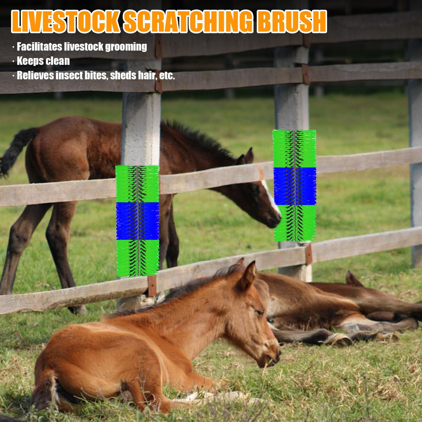 Livestock Scratching Brush for Back Itch Relief, Grooming & Scratching Post Brus