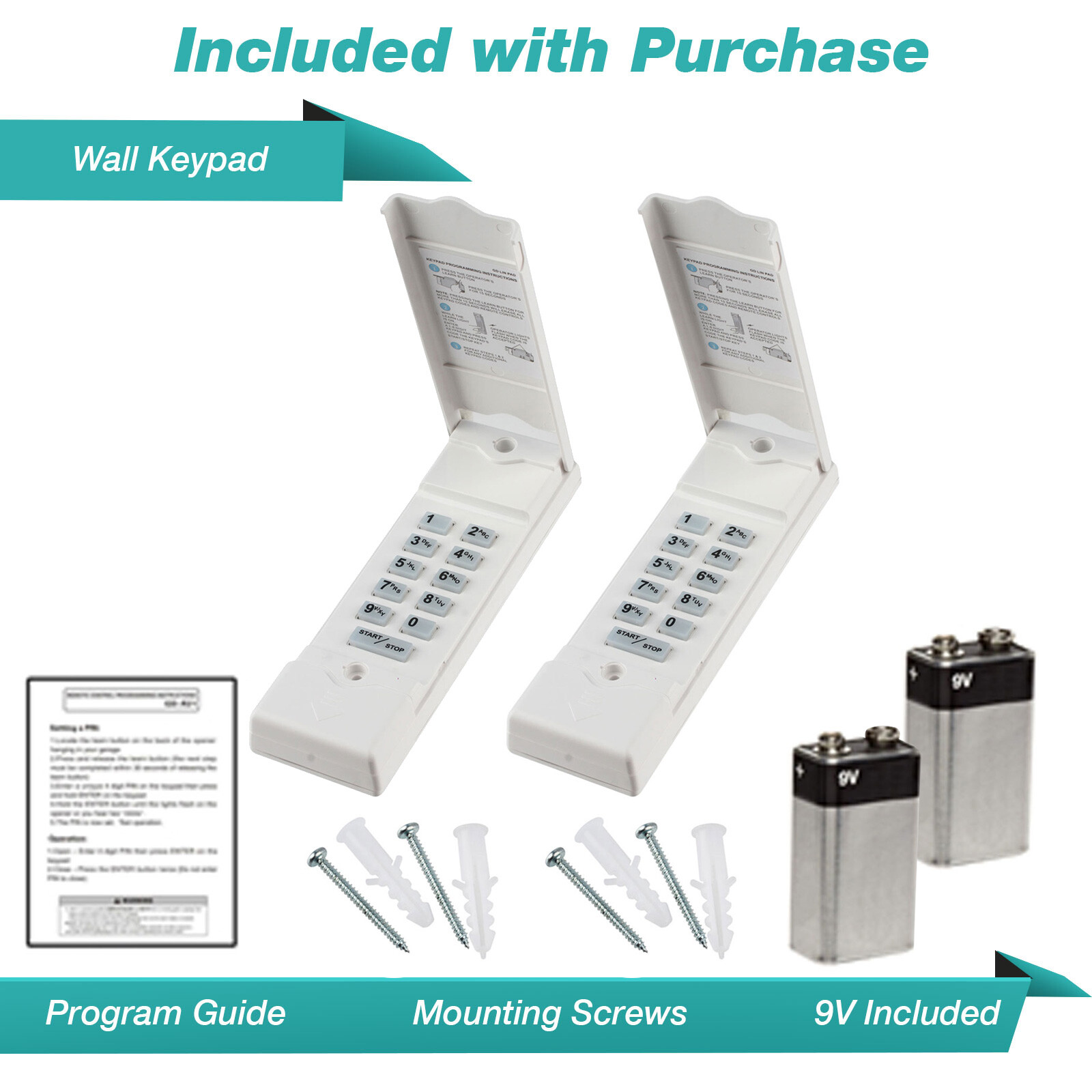 2 For Linear Model MDTK Keypad Transmitter Megacode Garage Door Wireless Pad