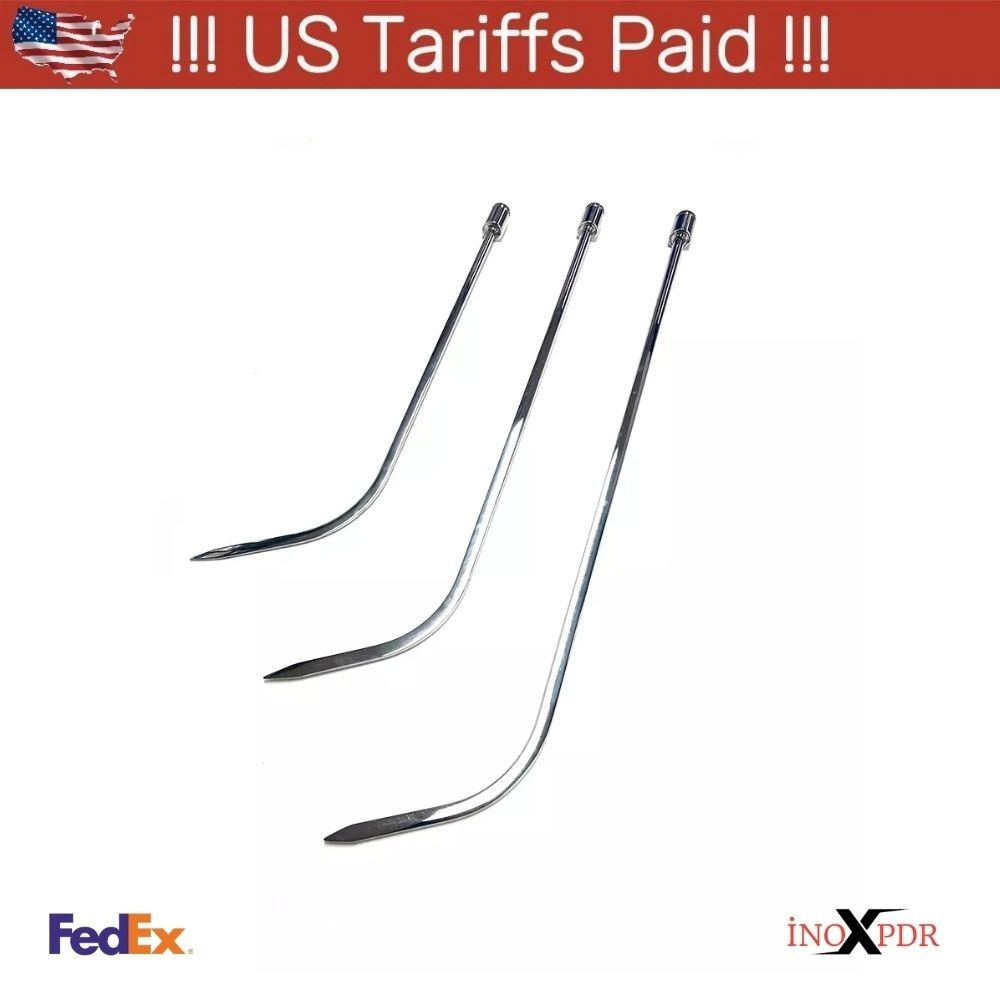 Paintless Dent Repair Rods 360-Degree Rotation 3-Piece  (Handle Not Included)