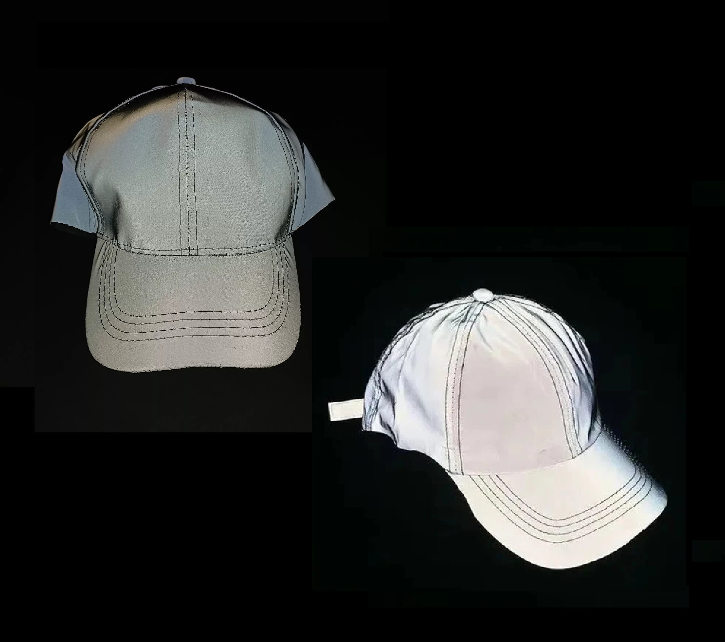 White Out Light Up Reflective Safety Glow in the Dark Baseball Cap Hat