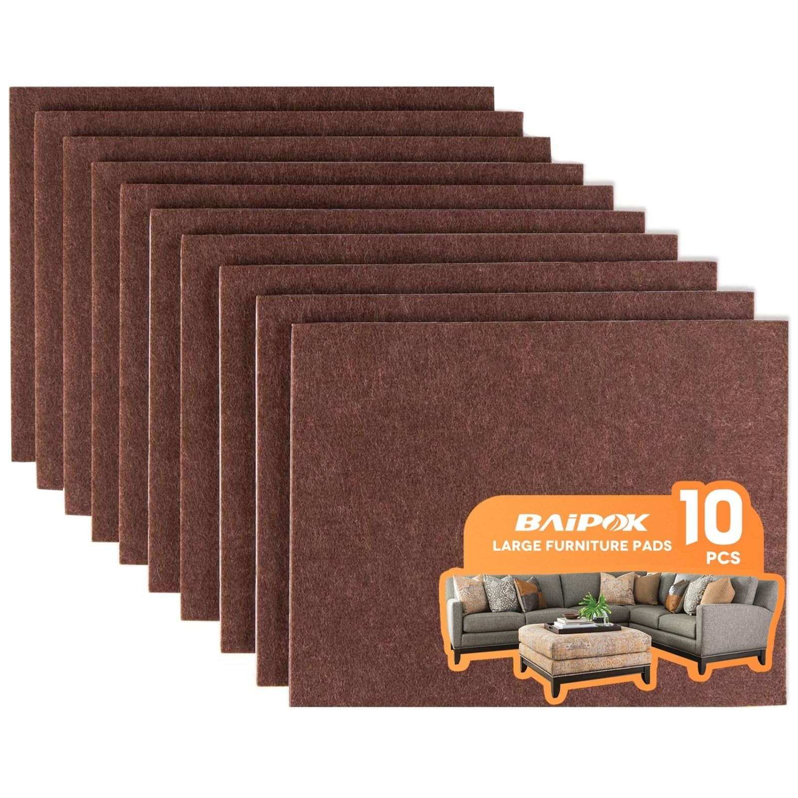 Furniture Pads 10 Pieces Self Adhesive Furniture Felt Pads, 8" x 6" Cuttable ...