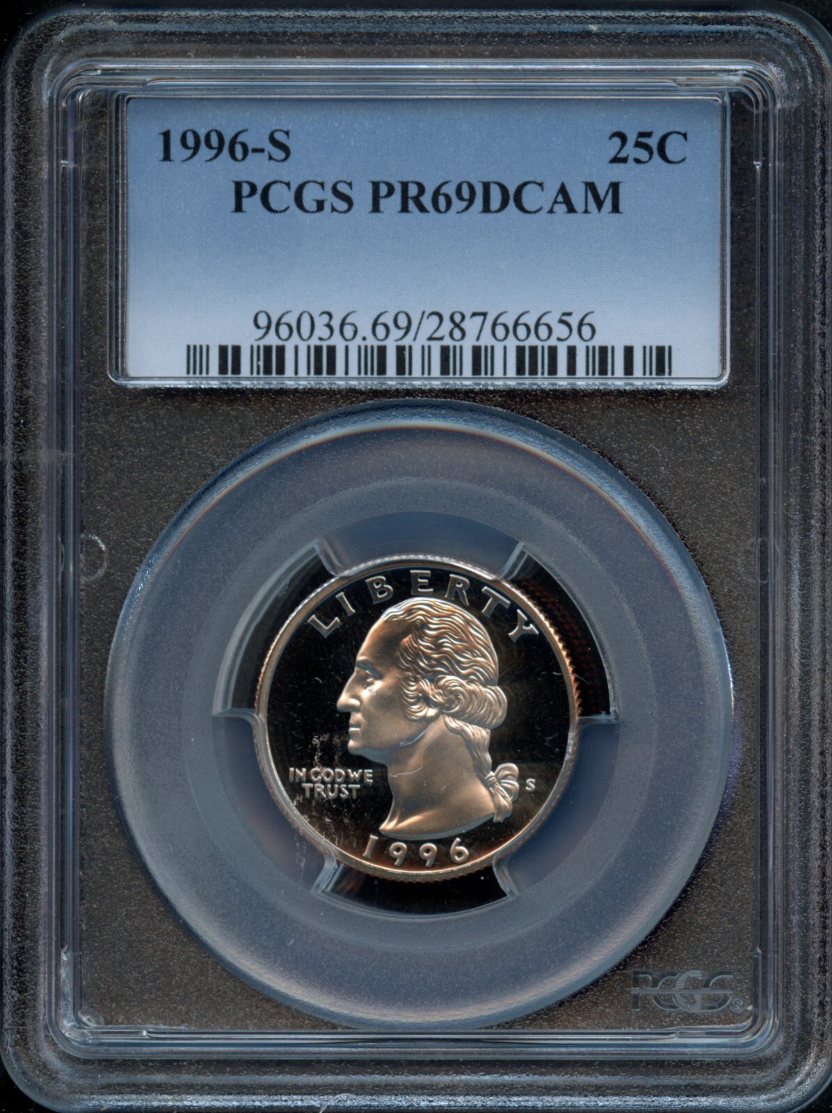 PCGS - Washington Quarter - 25c - 1996 S - PR-69-DCAM