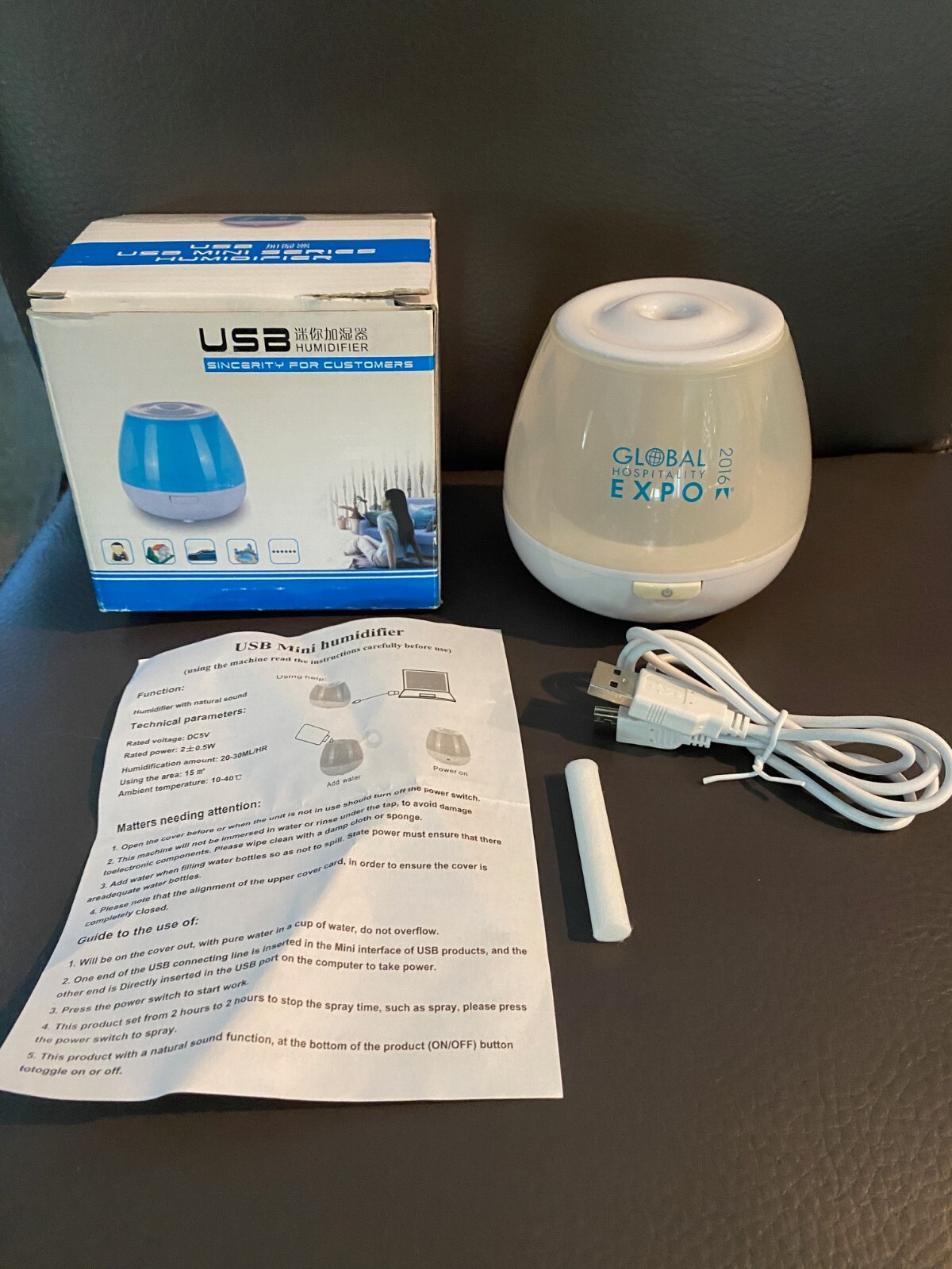 Mini Desktop USB Humidifier with Sounds - Lights - Aroma Diffuser