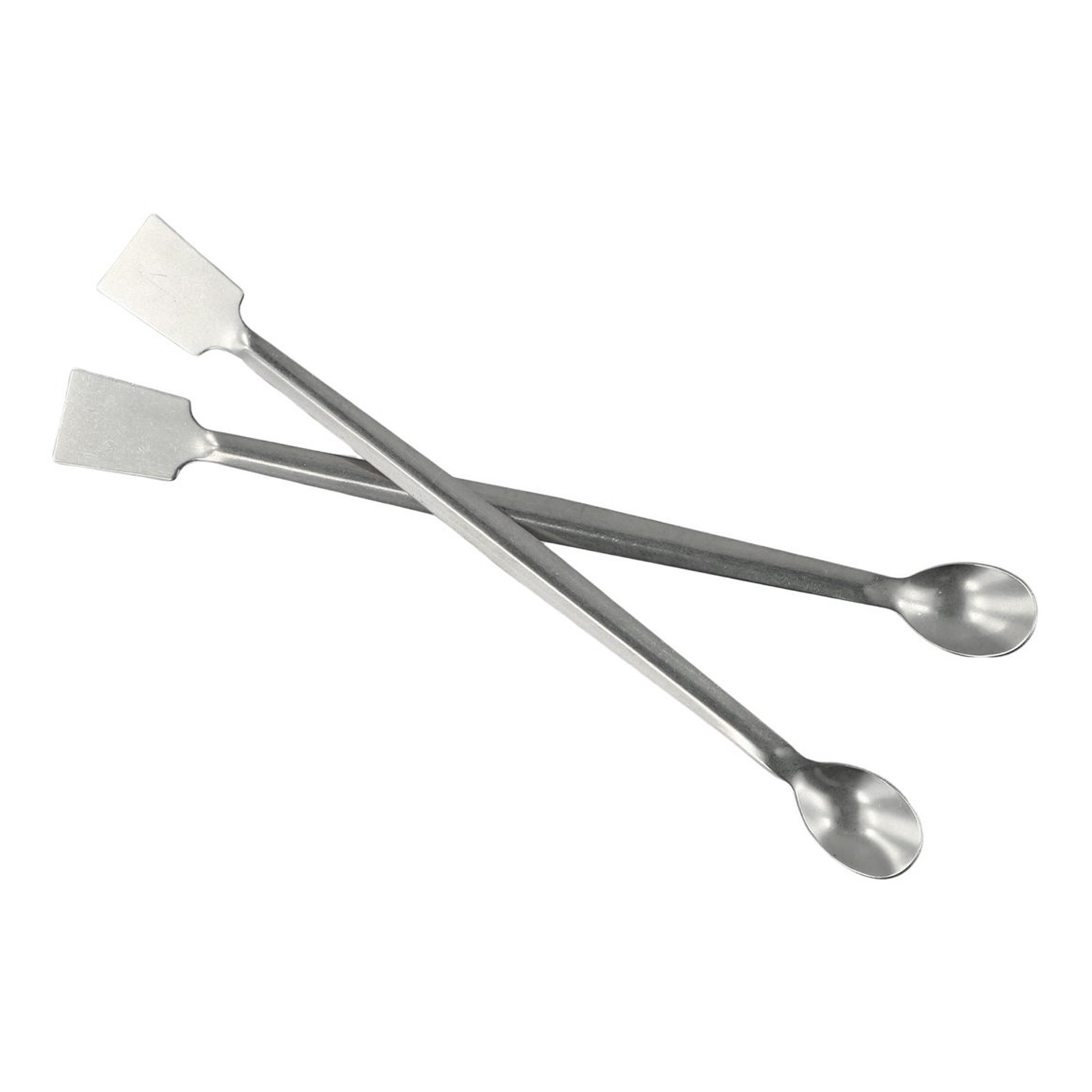 Stainless Steel Reagent Sampling Spoon 2Pcs 20cm Length Double End Lab Tool