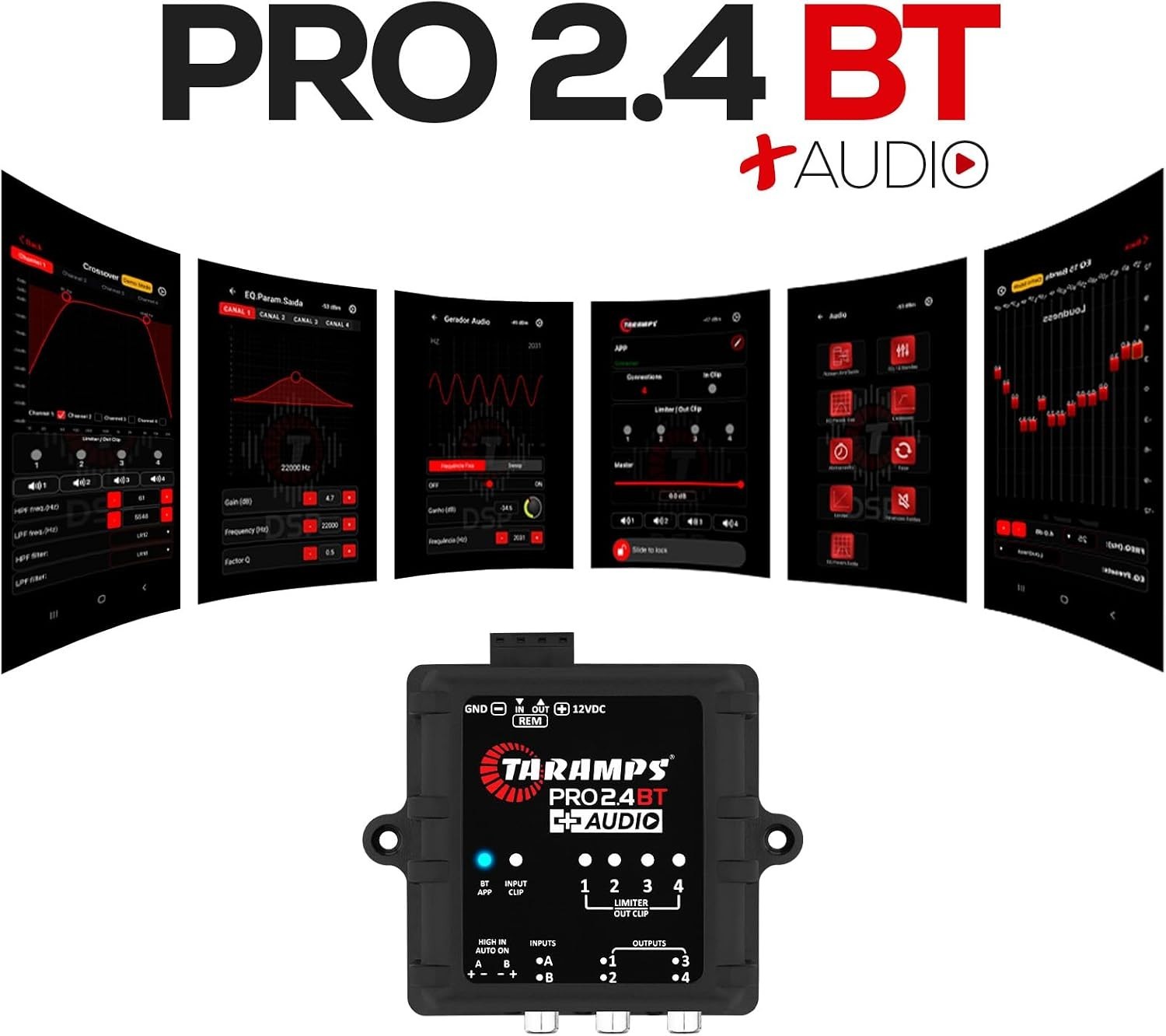 Taramps PRO 2.4BT + Audio Digital Audio Processor with Bluetooth Audio Player