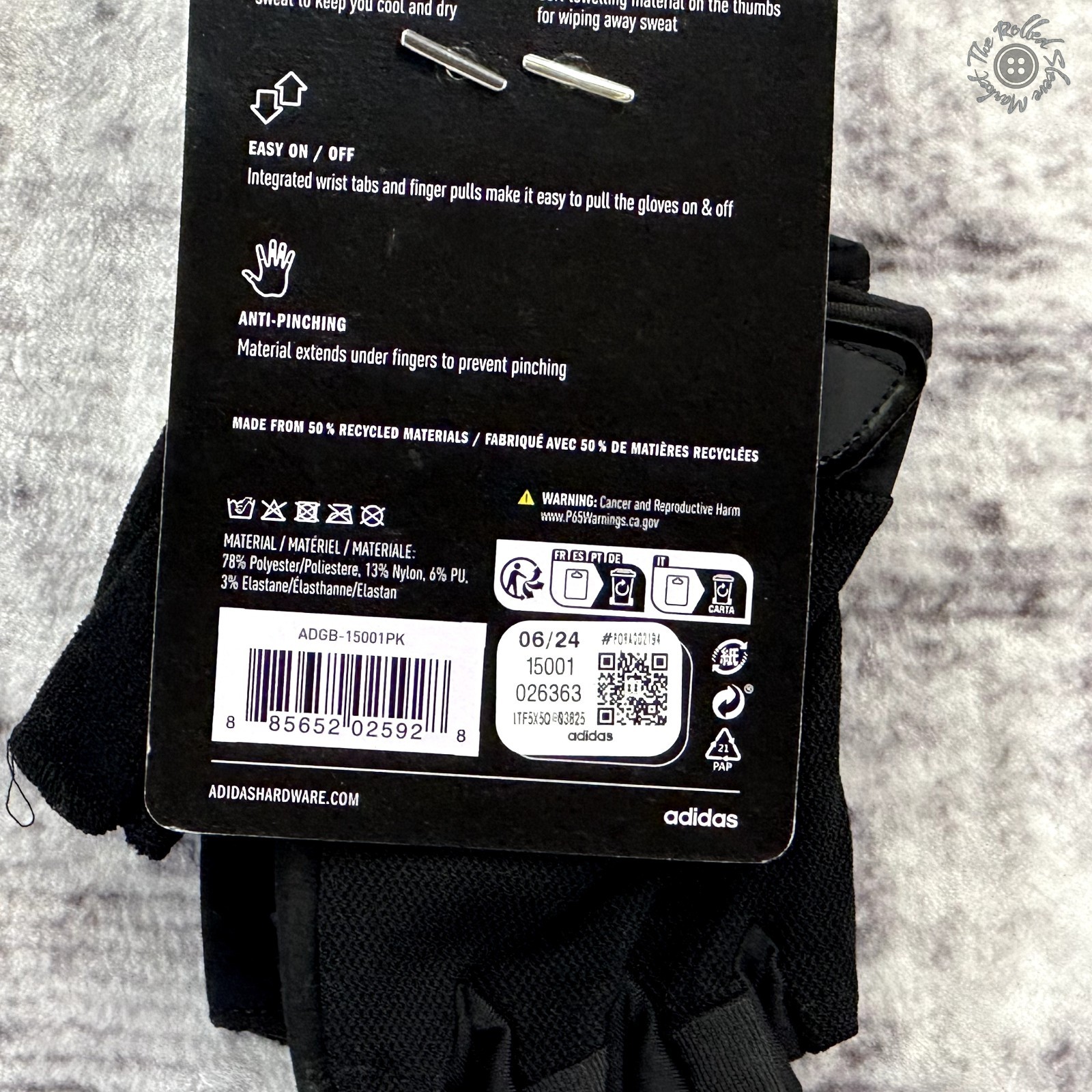 NWT - Adidas Essential Training Gloves - Black/Pink - Fingerless - Size S