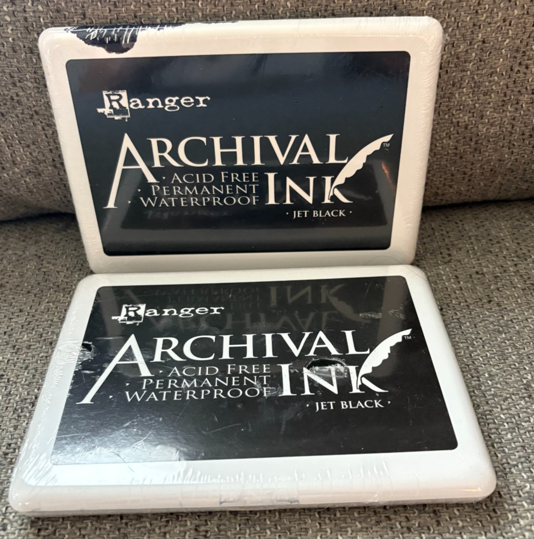 Ranger Archival Ink lot ** JET BLACK JUMBO 2 PADS **