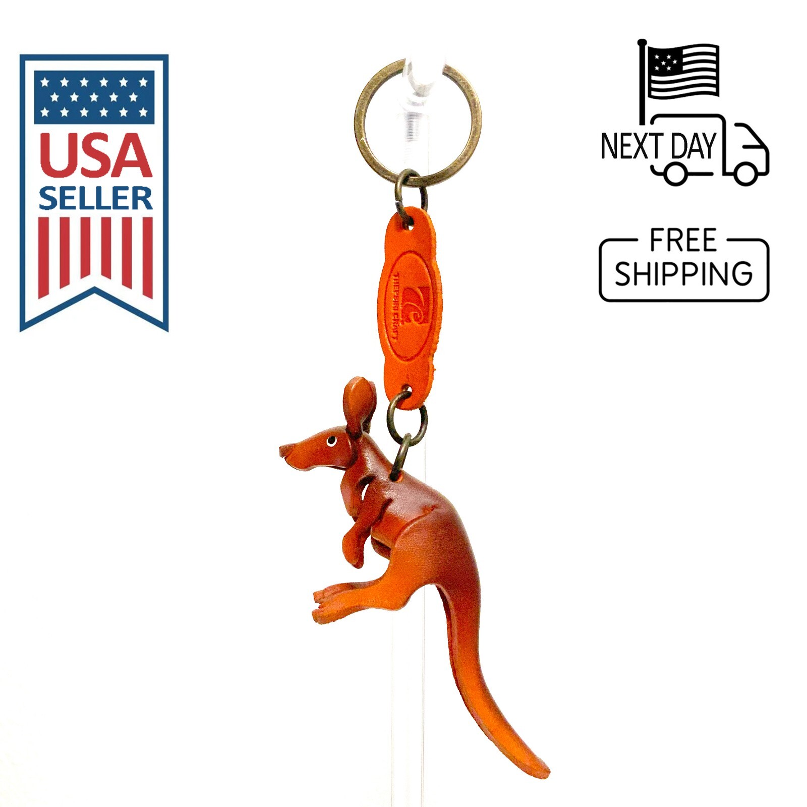 Kangaroo Handmade Leather Keyring