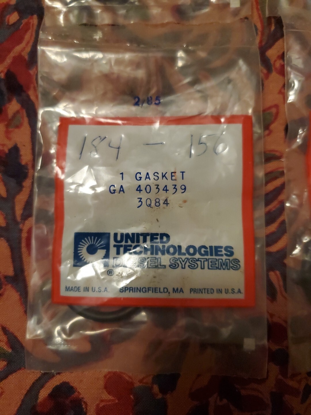 United Technologies Diesel Systems O Ring GA 403439 4 Total In Original Package