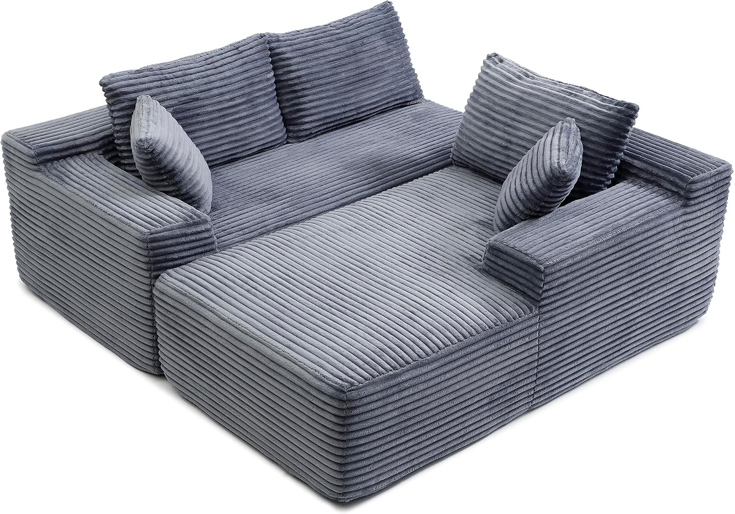 105-Inch L-Shaped Right Facing Corner Compressed Sofa Modular Sectional Boneless