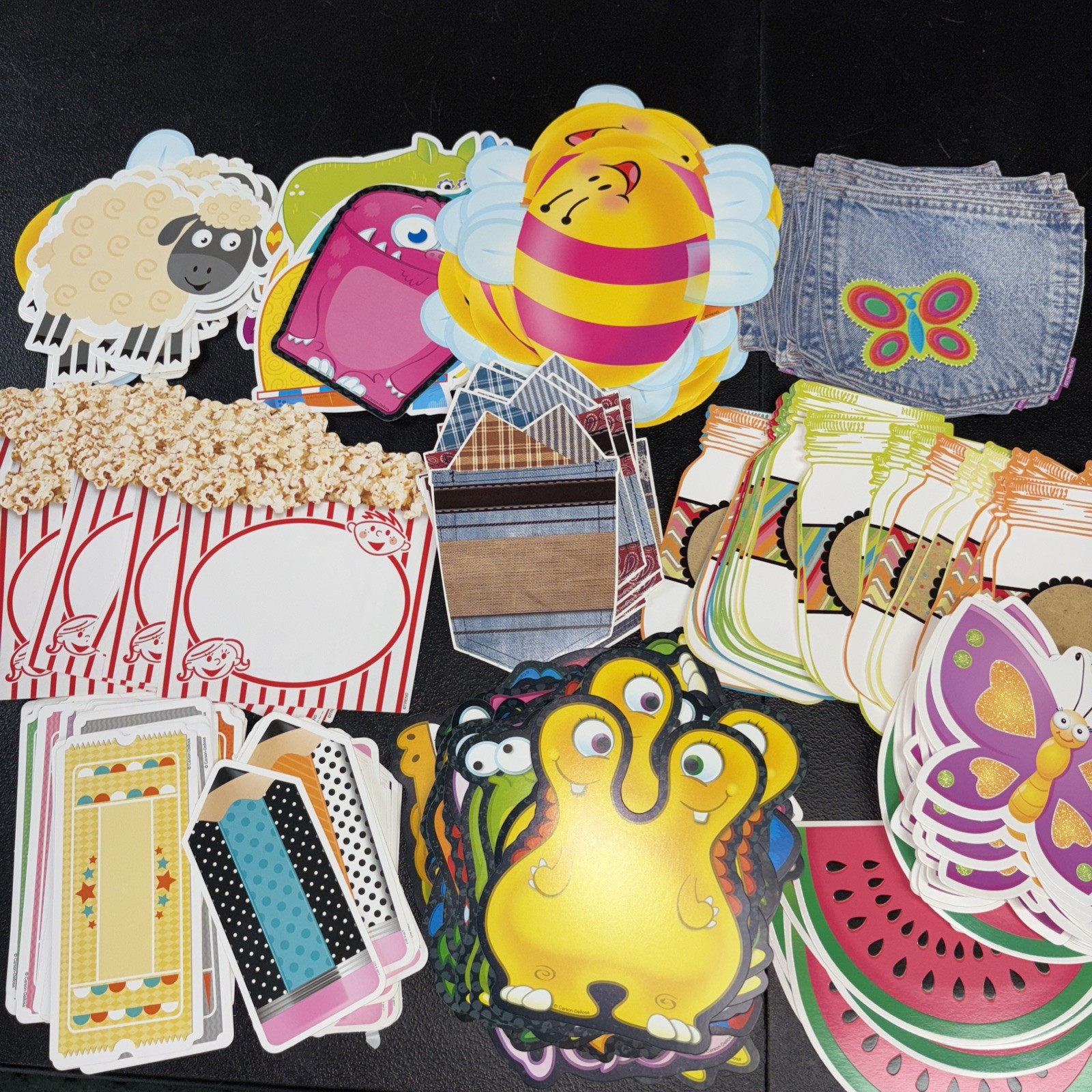 Very Large Lot of Cardboard Cut Outs Teacher Resource Bulletin Boards
