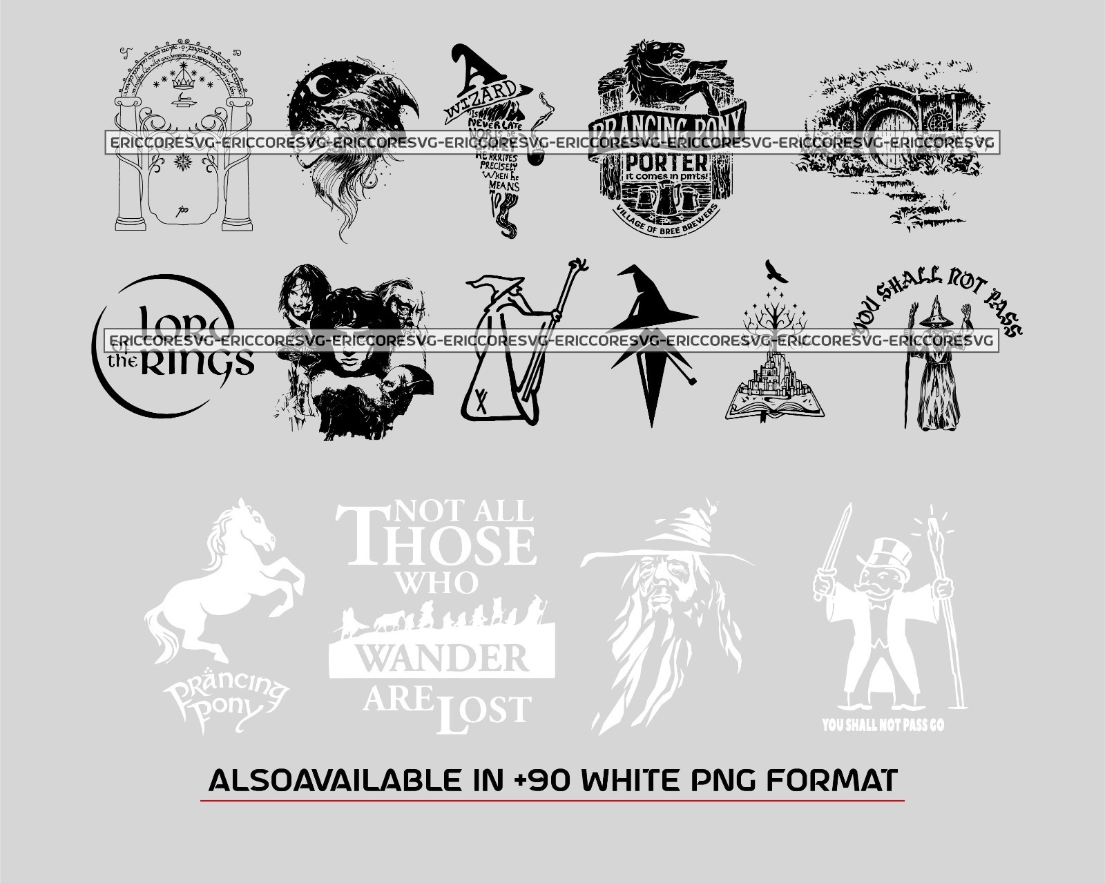 Gandalf Wizard SVG Pack – 60 Magical Fantasy Designs