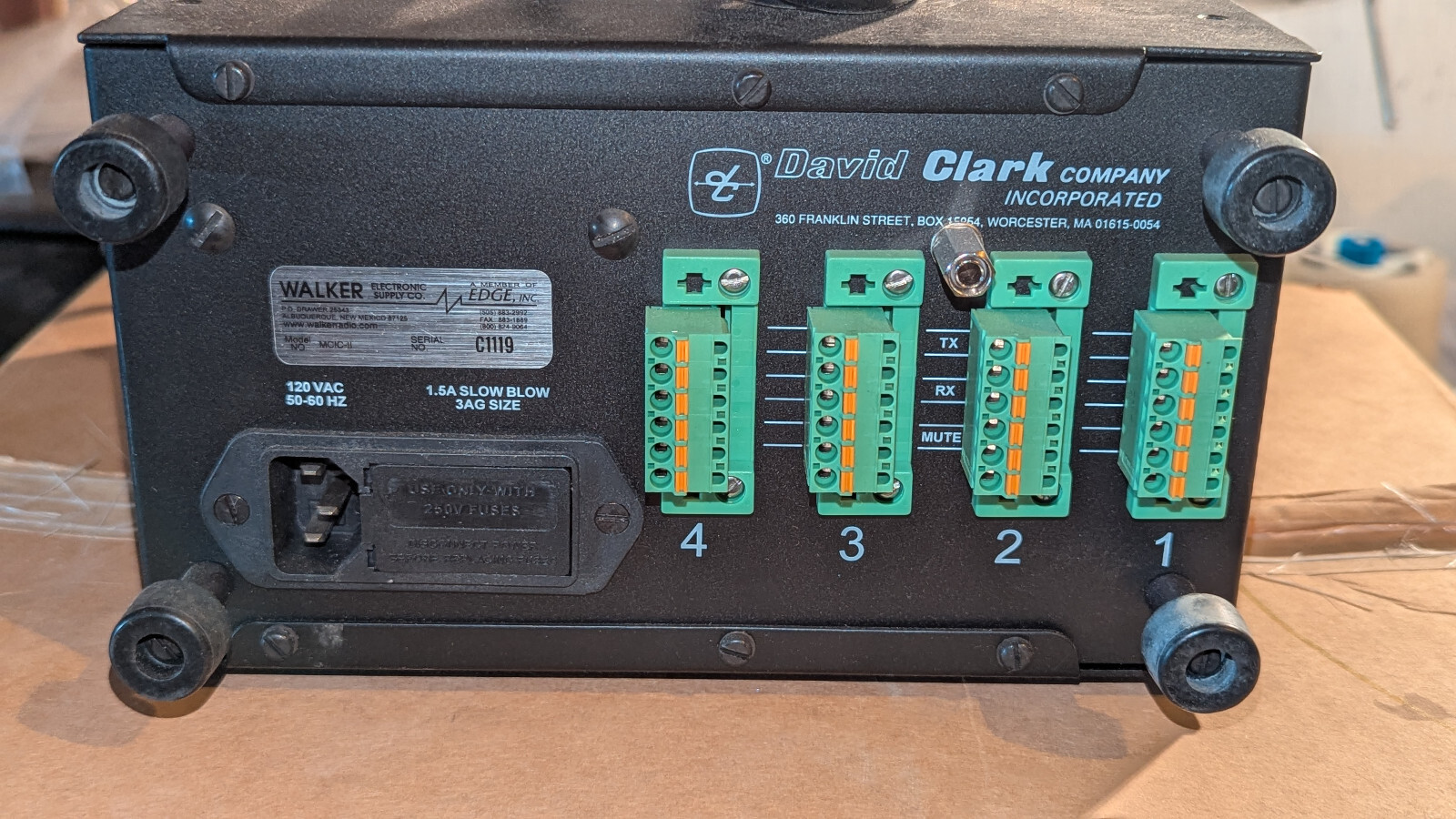 Walker / David Clark Multi-Channel Desktop Intercom 40543G-01 NIB