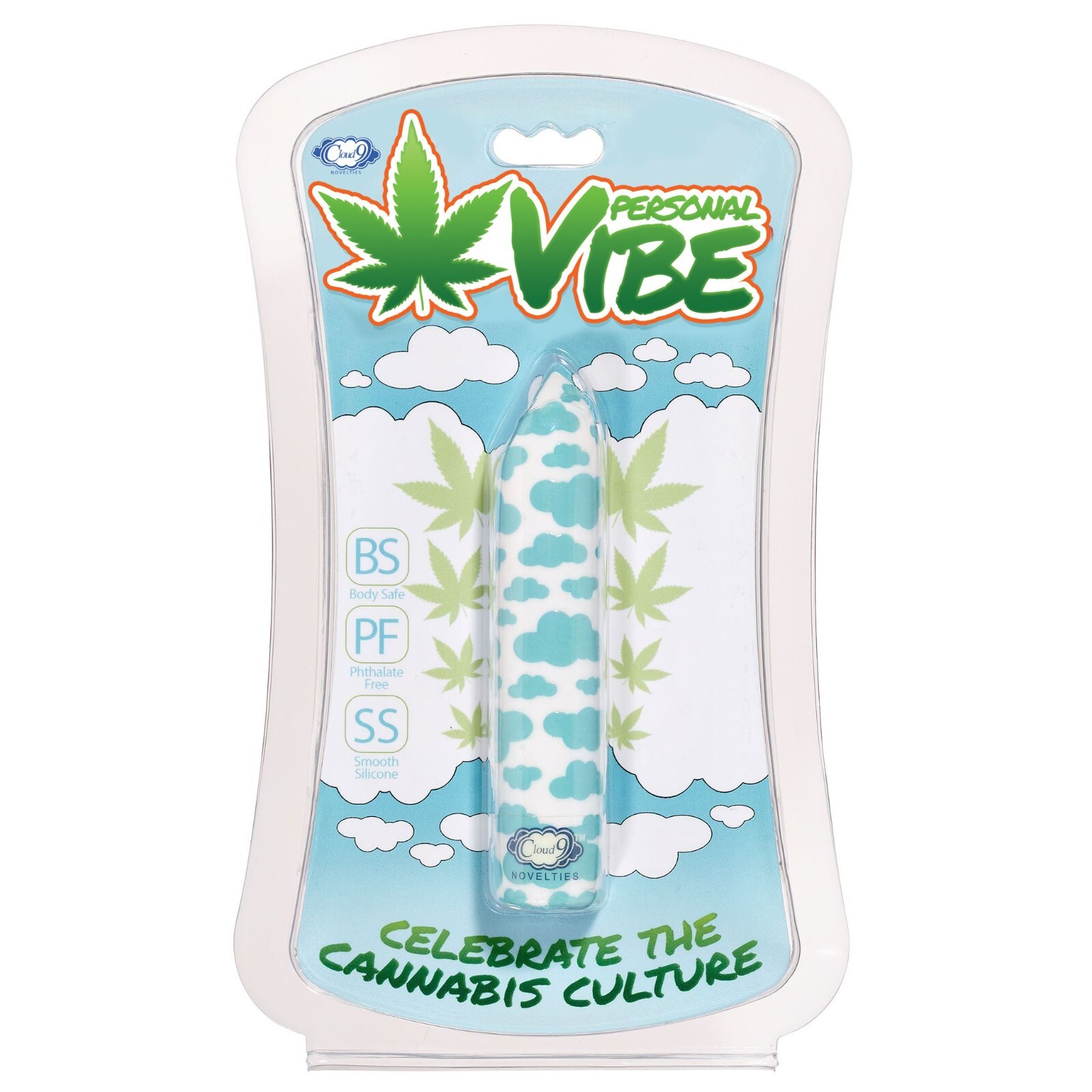 Cloud 9 Ultimately Pleasurable Stubby Vibe White Blue Cloud, New