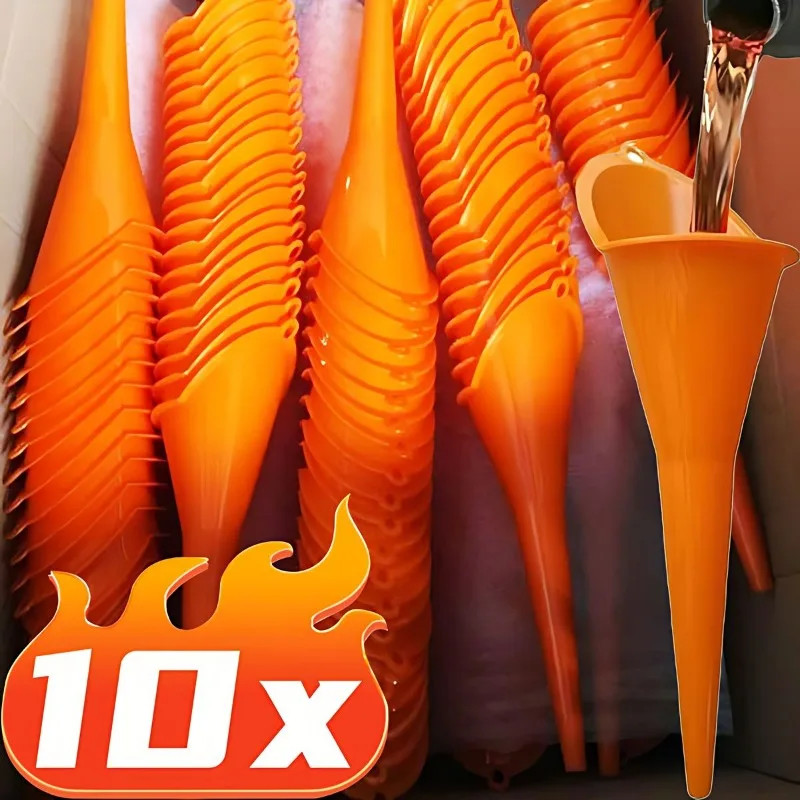 Car Long Stem Funnel Gasoline Oil Fuel Filling Tools Anti-splash Plastic Oil Fun