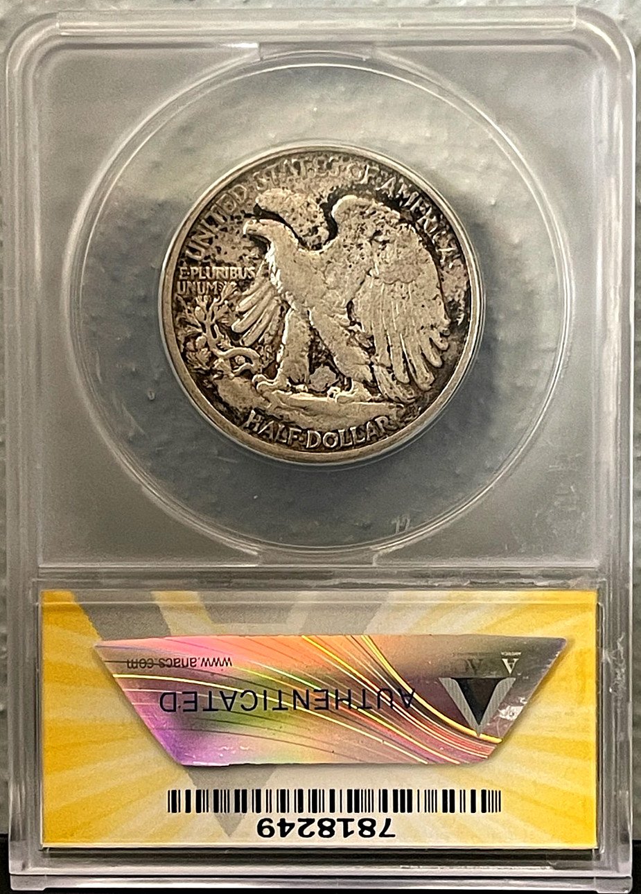 1918-S Walking Liberty Half Dollar ANACS VF35