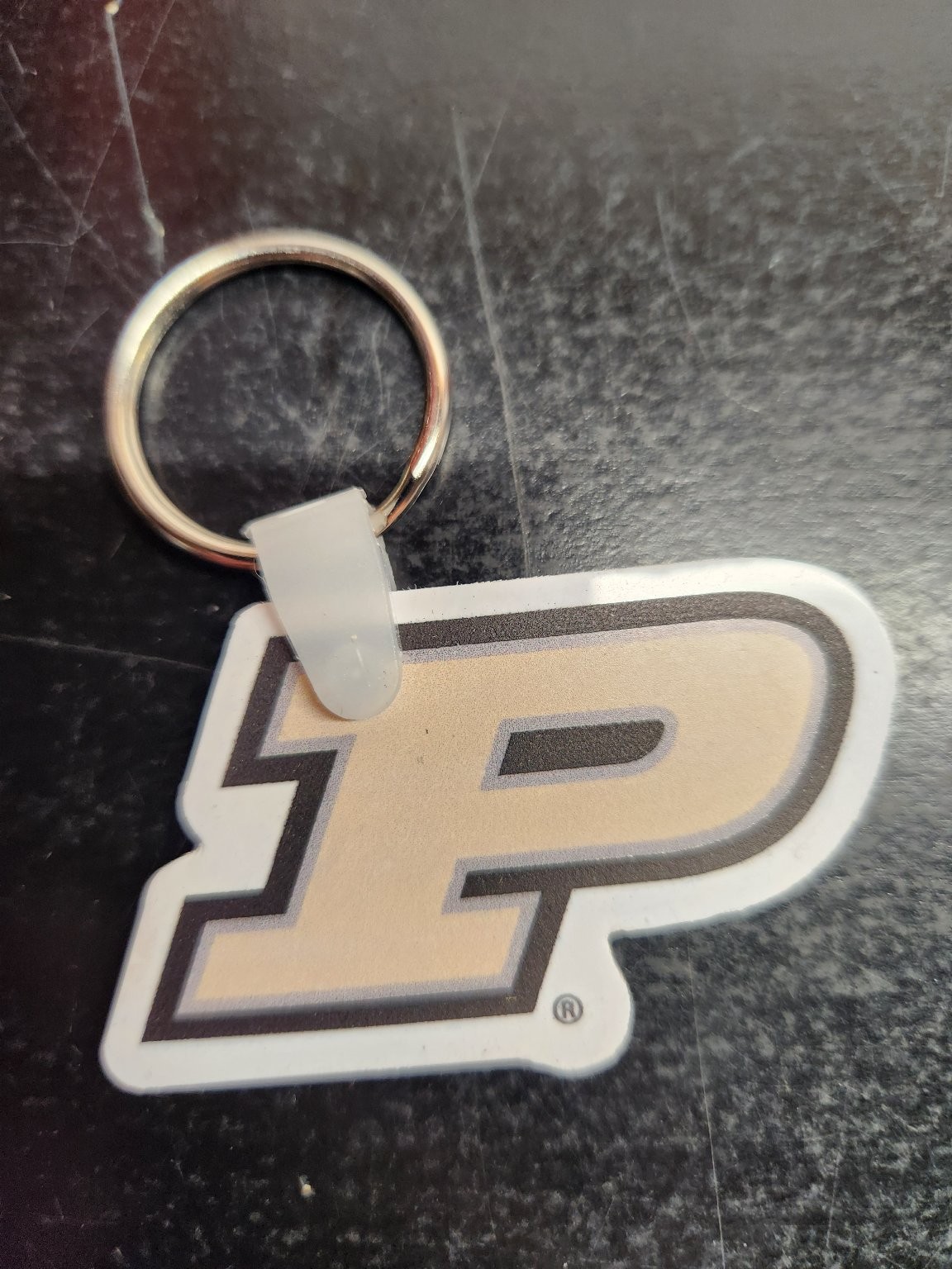 Purdue University P Logo Keychain Gold Black White Collegiate Fan