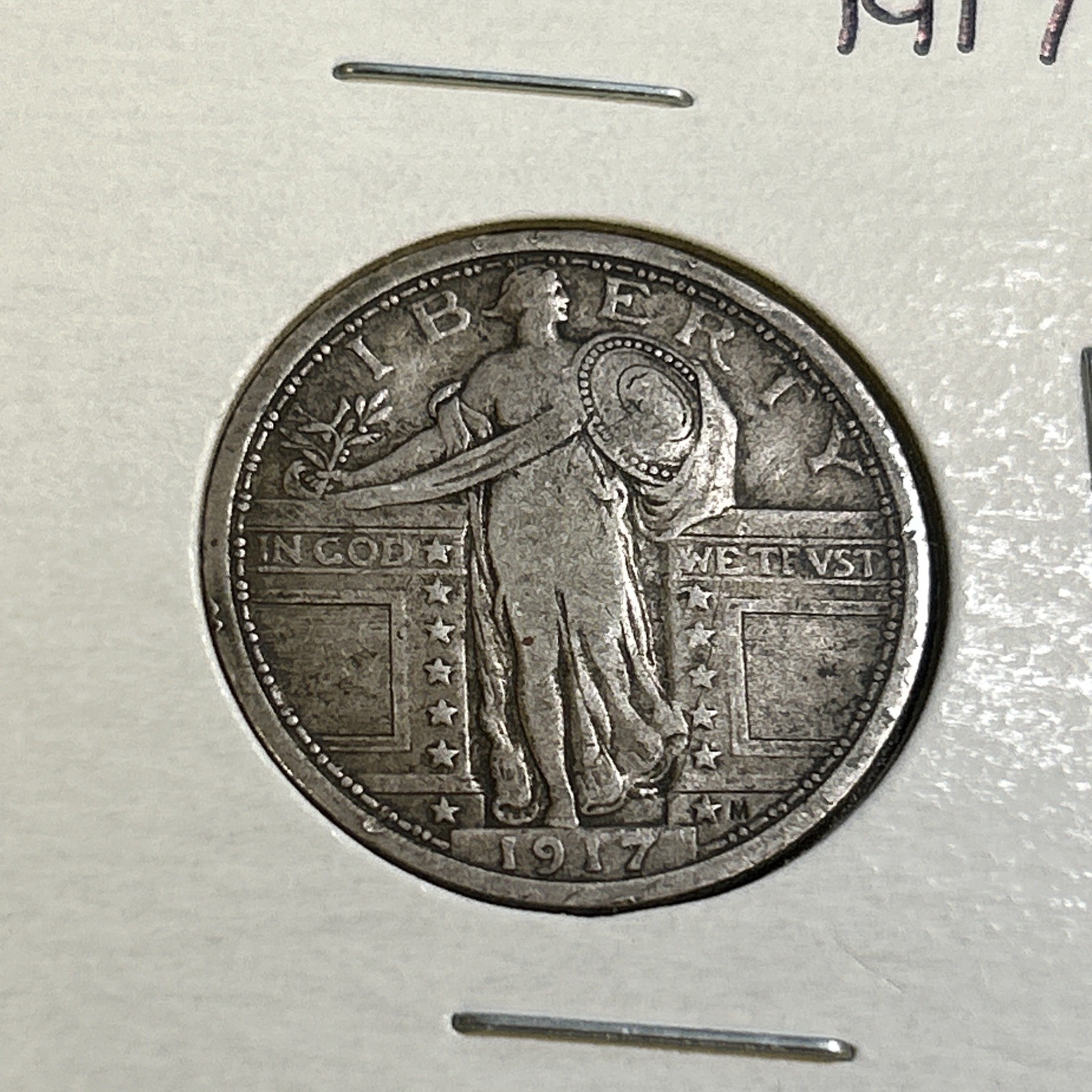 1917 Type 1 Standing Liberty Silver Quarter VF