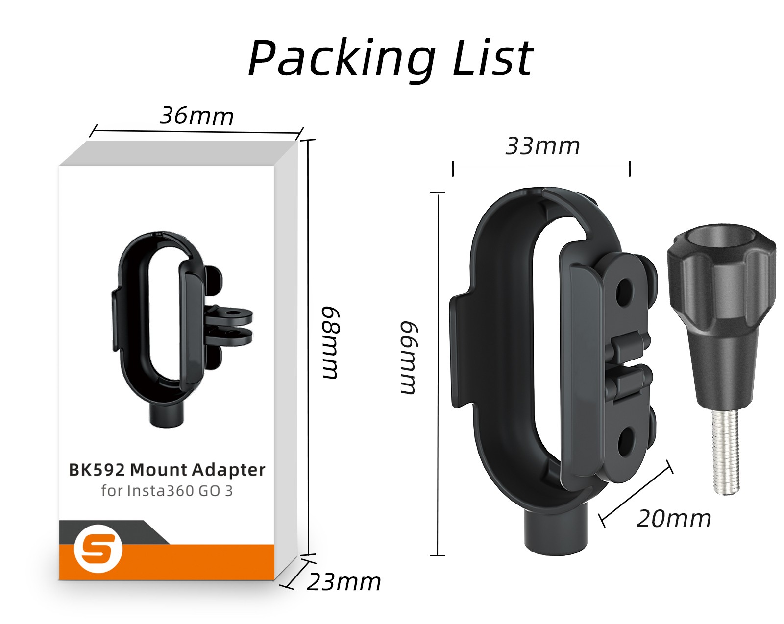 Protective Frame Adapter Extension Accessories For Insta360 GO3 Action Camera t