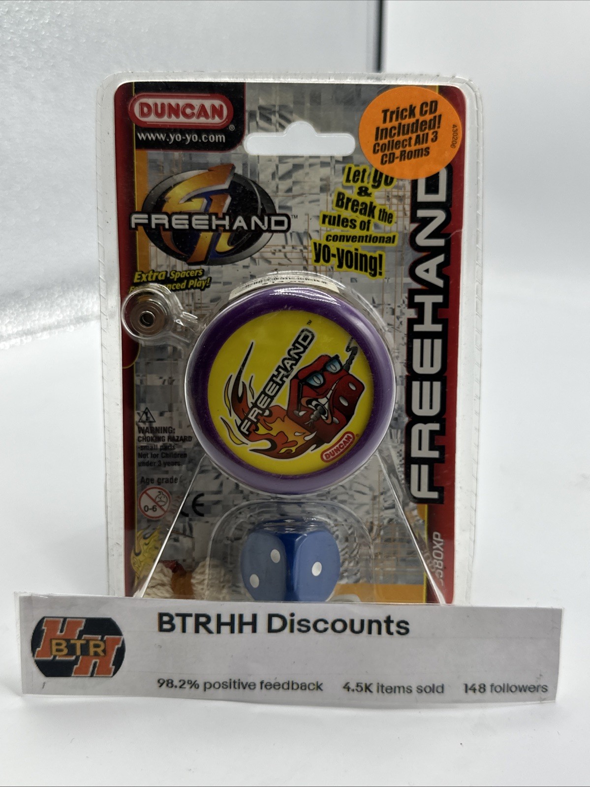 2003 Duncan Original Freehand 3580XP Purple YOYO BRAND NEW! SEALED! W/ TRICK CD!
