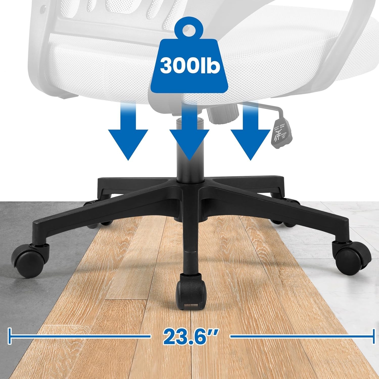 Adjustable Mid Back Computer Chair with Rolling Wheels - Supportive & Stylish