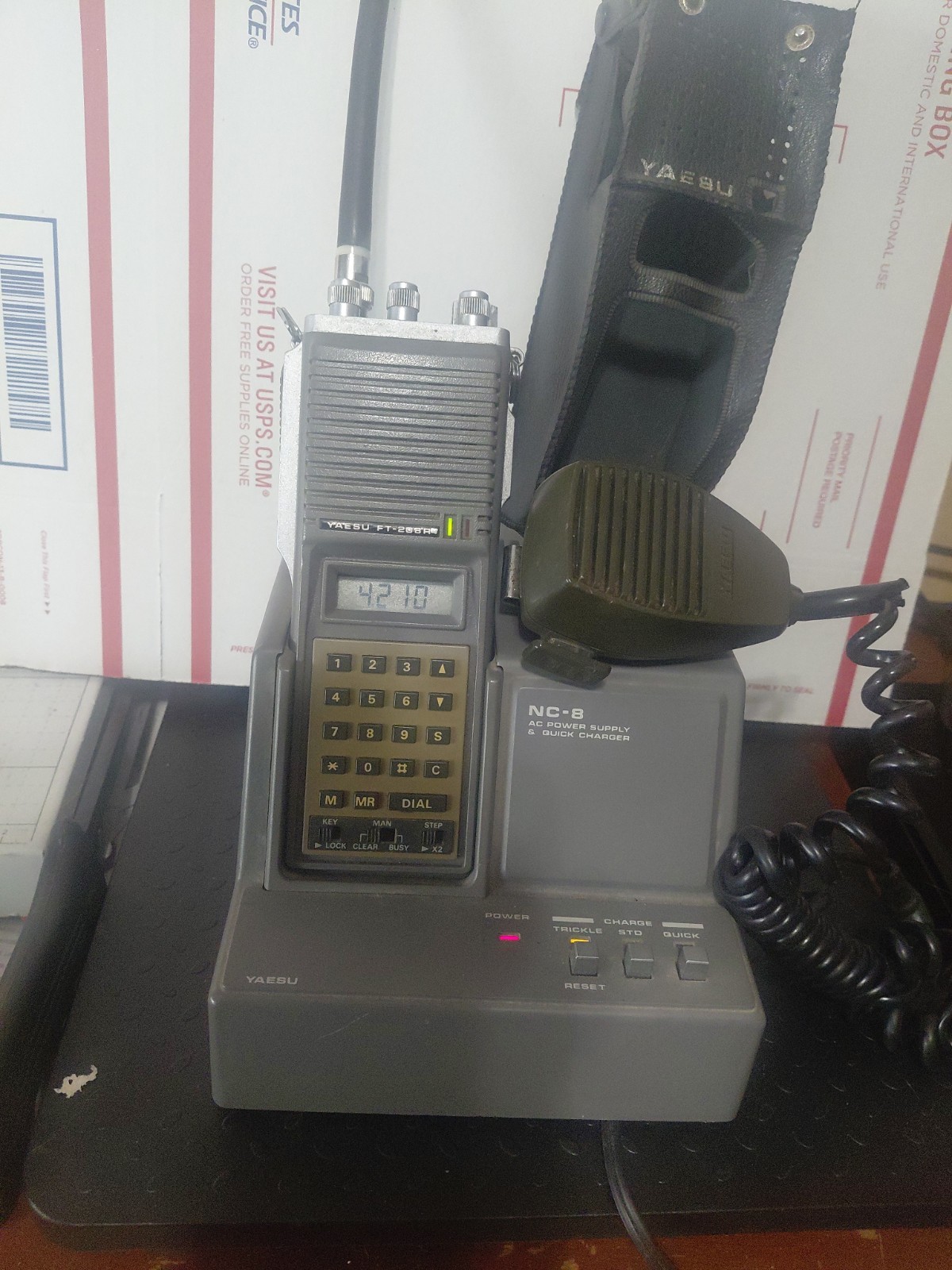 YAESU FT-208R handheld 2 meter Picked up local chatter battery hold a charge. TC