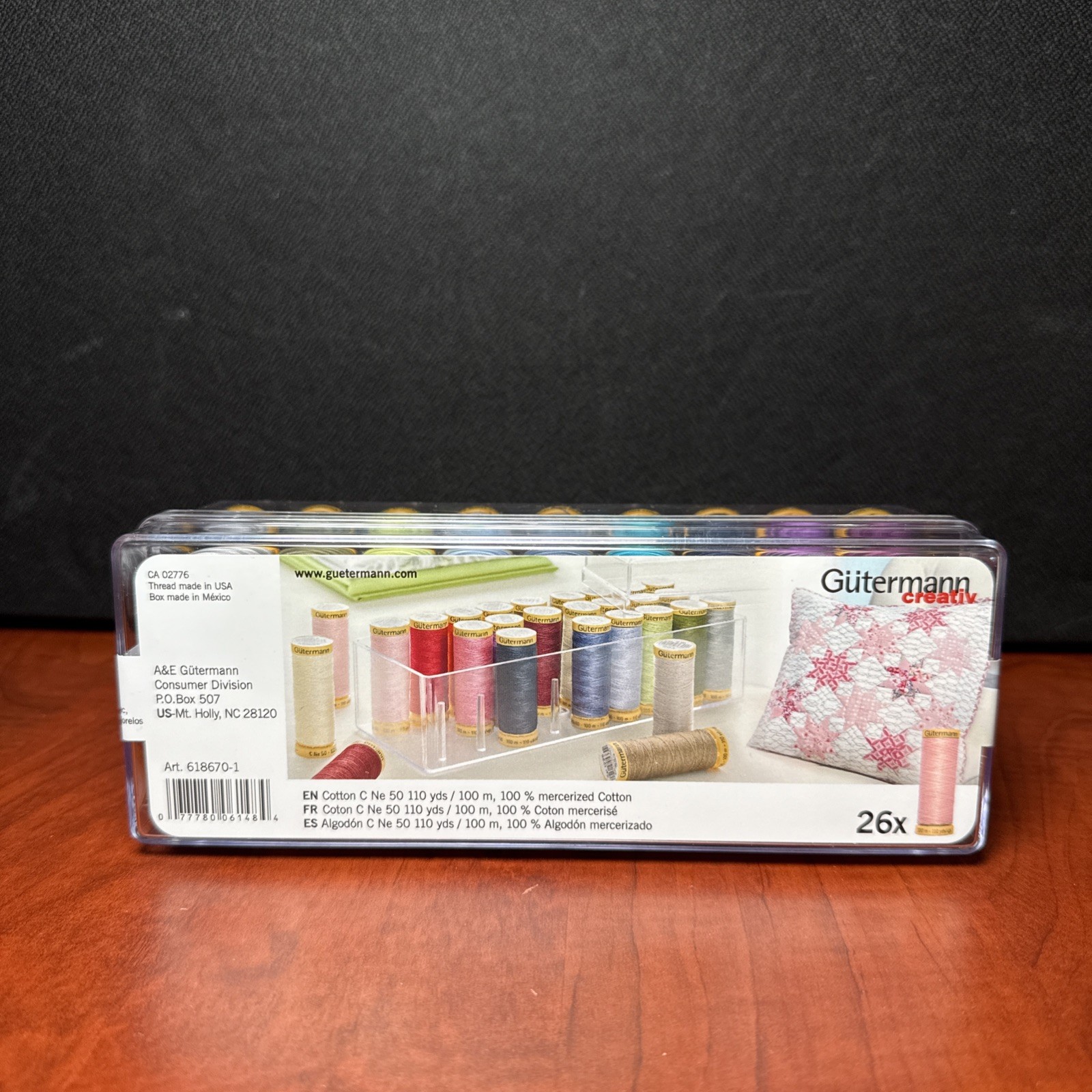 Gutermann Cotton Premium Thread Set 26 Spools #618670 Storage Box (1484) New