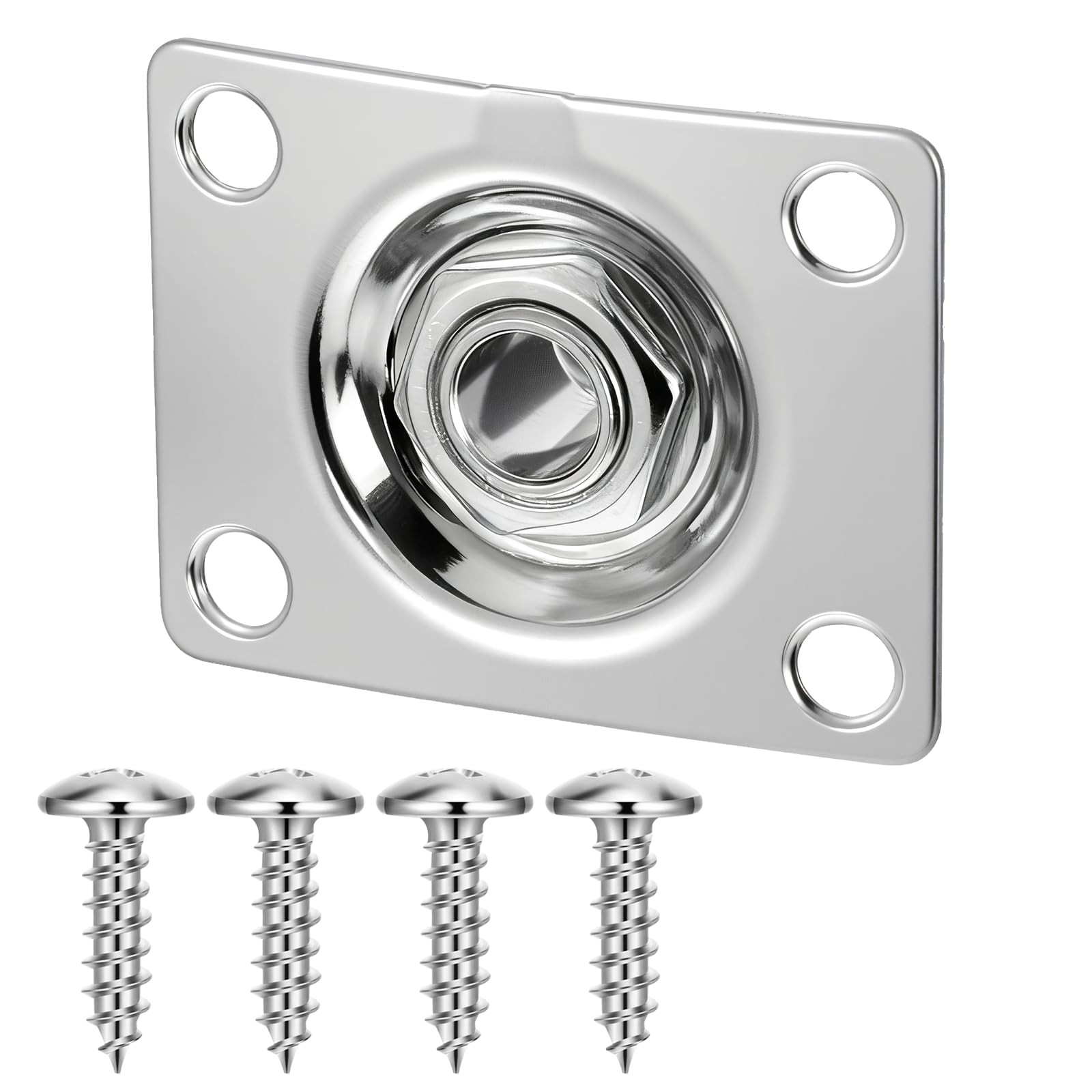 Metal 1/4" Output Jack Plate Input Jack Socket, Square Guitar Jacks Plate Cur...