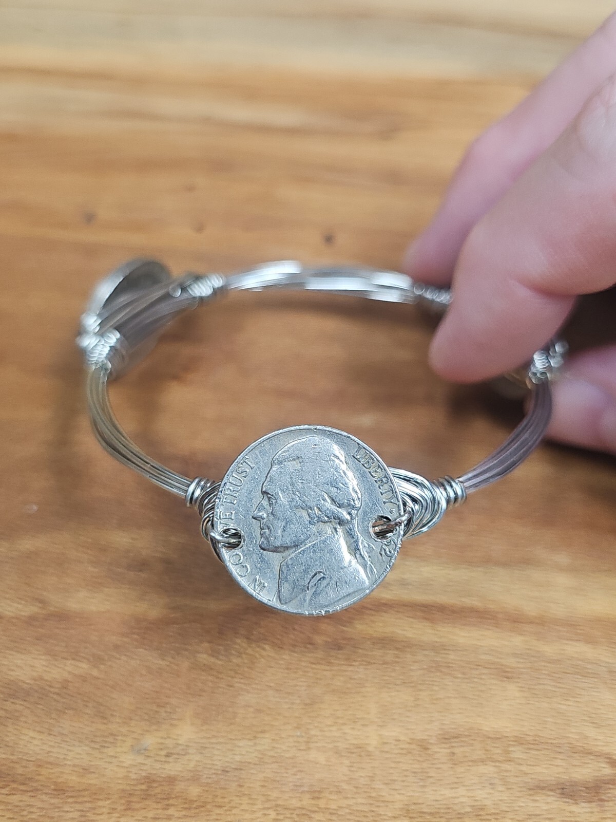 Custom Made Nickle Coin Bracelet Size 8 R441
