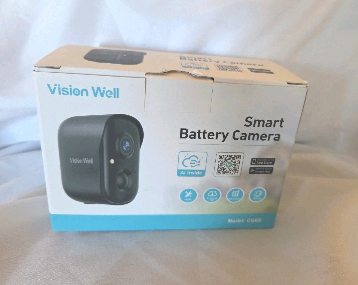 Vision Well C085 Smart Battery Camera Wireless WiFi Security Cam New Open Box