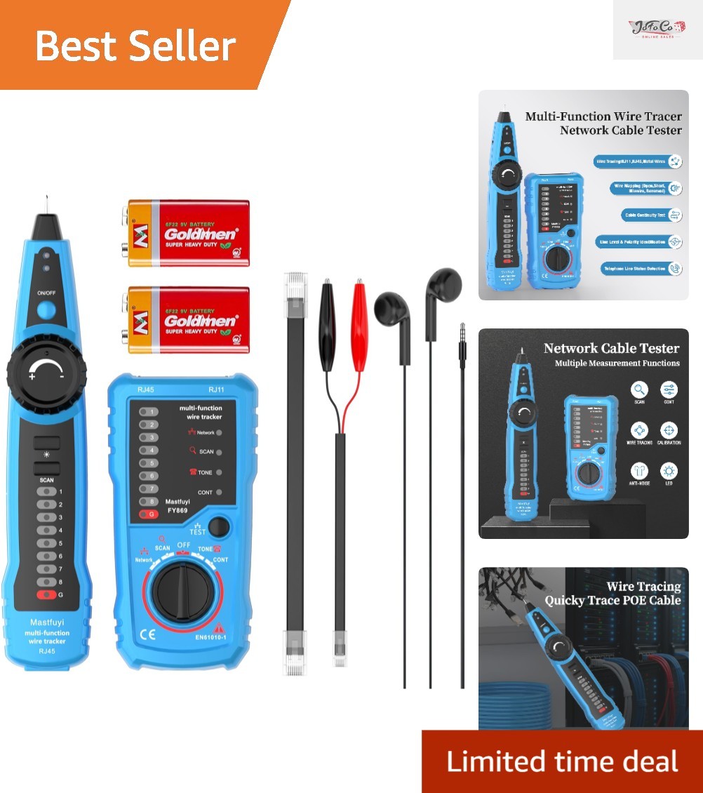 Multifunction Network Cable Tester & Line Finder for RJ11/RJ45 - Portable Design