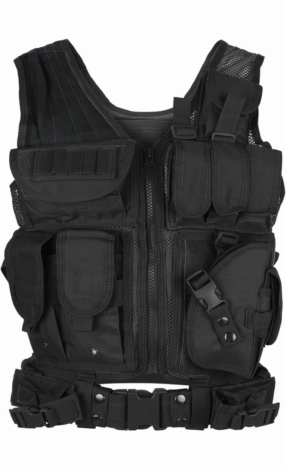 Lixada Tactical Vest Lightweight Breathable Polyester Sports Vest Outdoor Vest