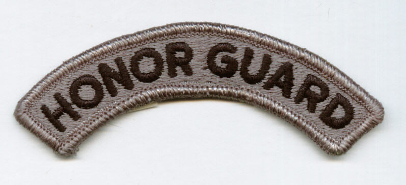 ARMY SHOULDER TAB SSI HONOR GUARD ACU BLACK ON GREY COLOR