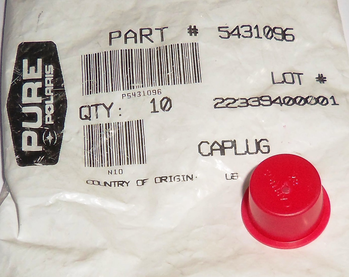 POLARIS PURE OEM NOS NEW SNOWMOBILE CAP PLUGS SET OF FOUR (4) QTY 5431096
