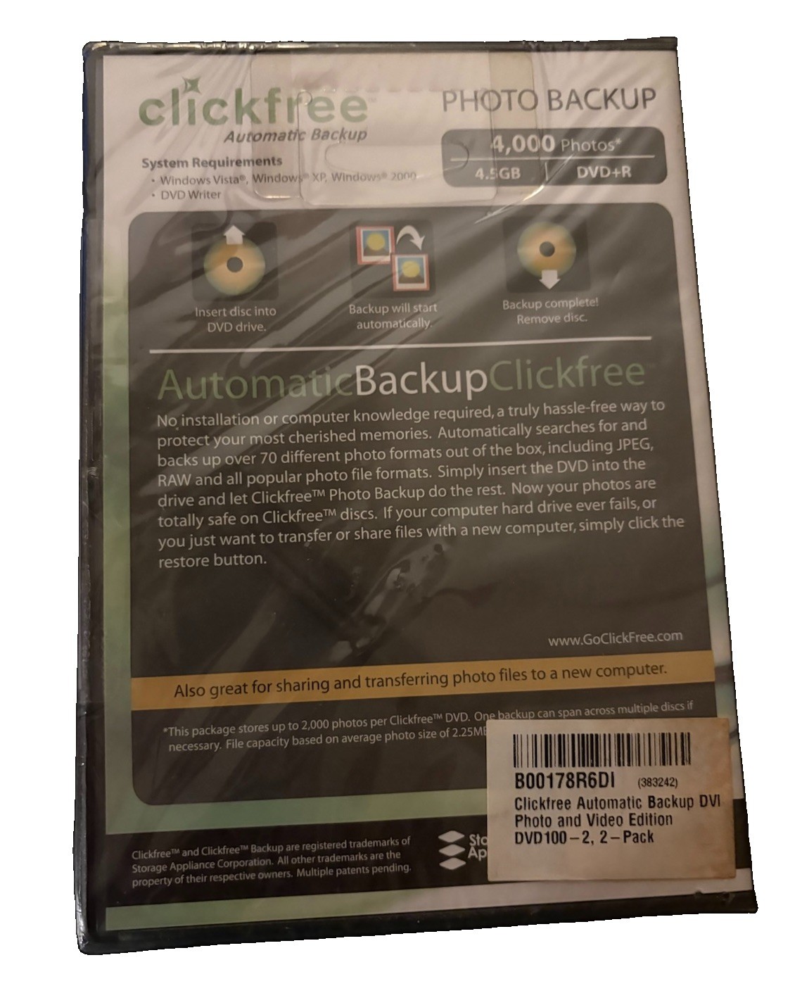 ClickFree Automatic Backup for Digital Photos- Windows XP, Windows VISTA & 2000